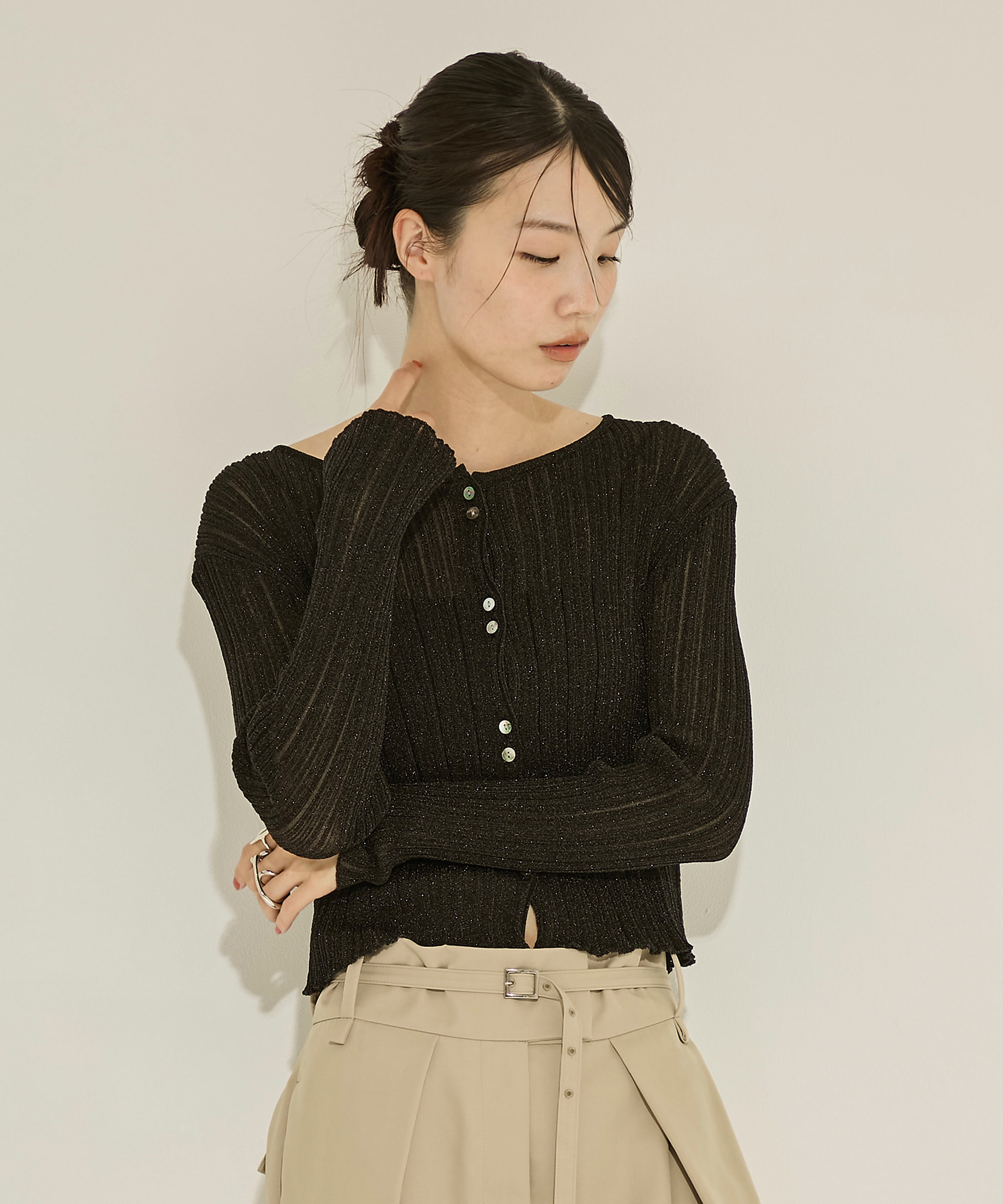 SHEER RANDOM LIB KNIT STUDIOUS