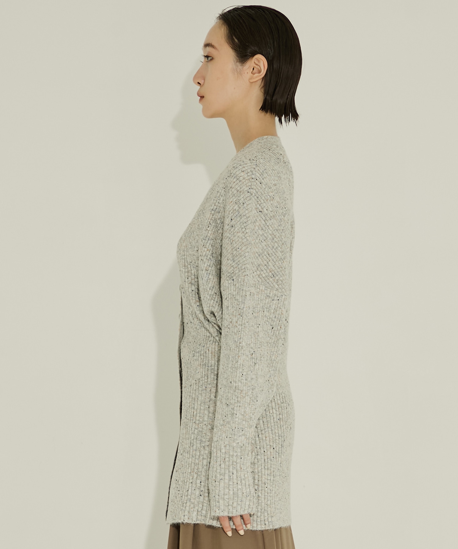Greer melange knit cardigan AKIRANAKA
