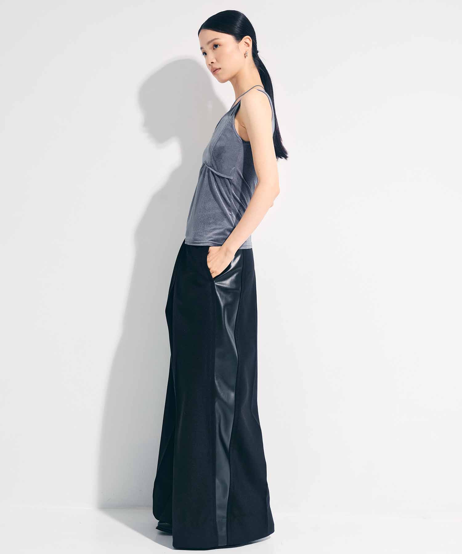 Side Leather Flare Trousers STUDIOUS