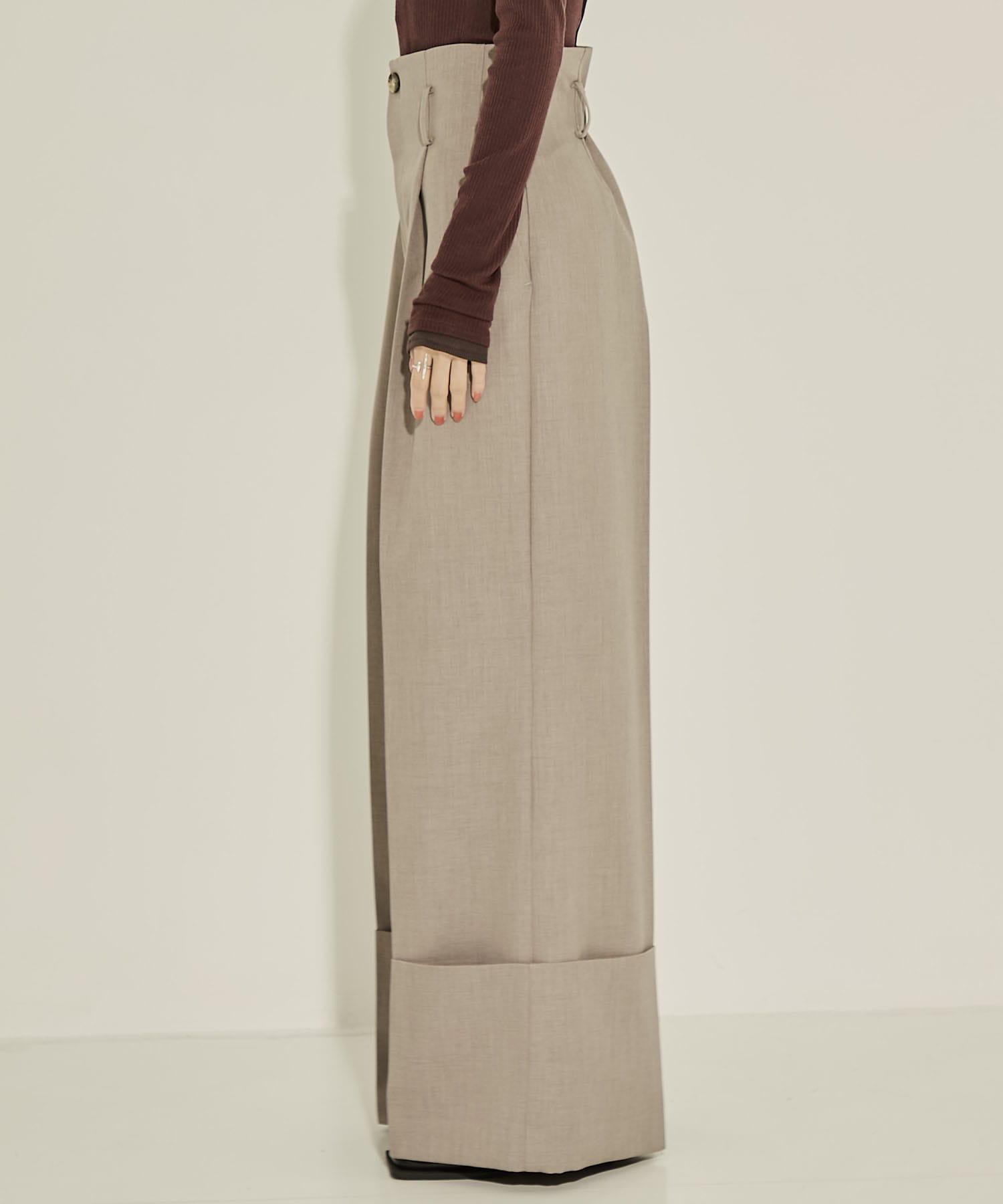 Wide Double Hem Trousers STUDIOUS