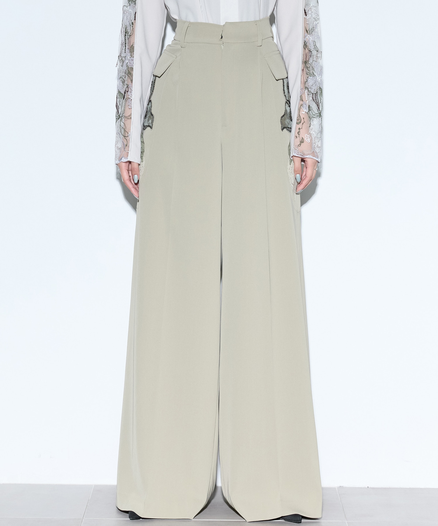 Patchwork embroidered slacks MURRAL