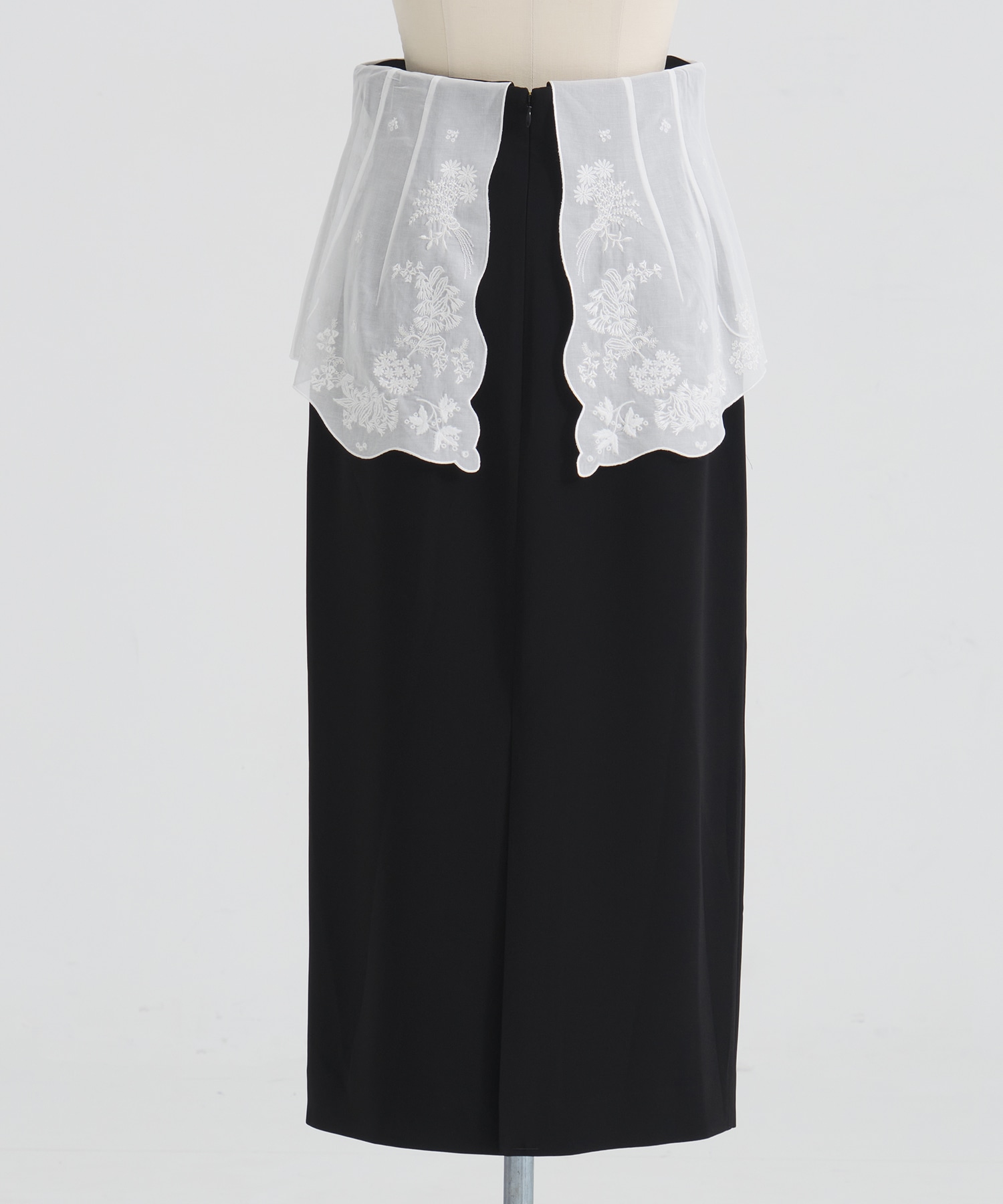 Triacetate Georgette Embroidery Peplum Skirt Mame Kurogouchi