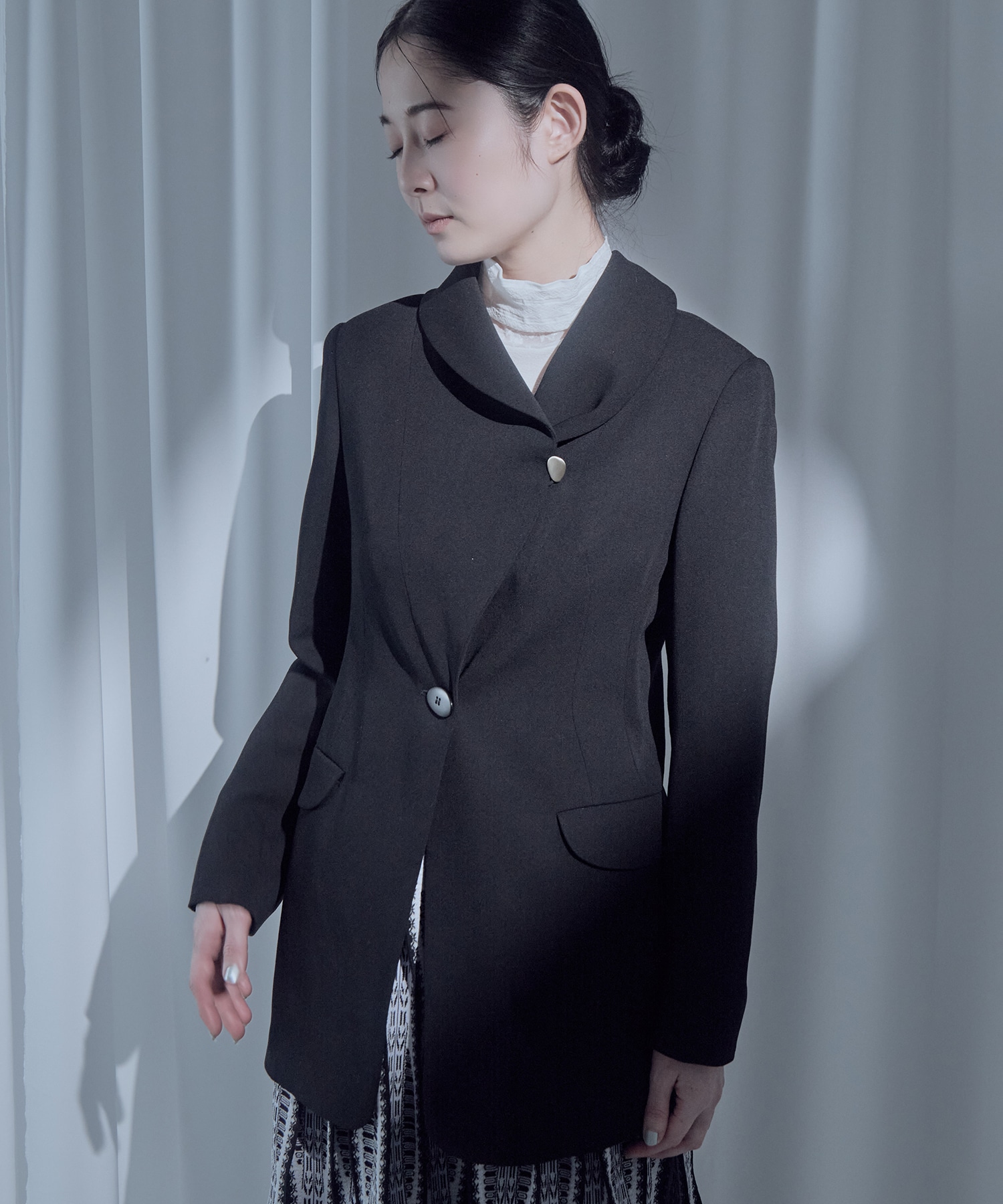 Wool Venetian Shawl Collar Jacket Mame Kurogouchi
