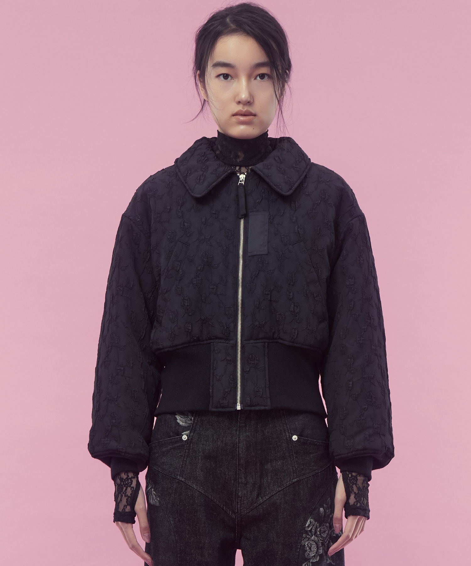 Floral jacquard bomber jacket FETICO
