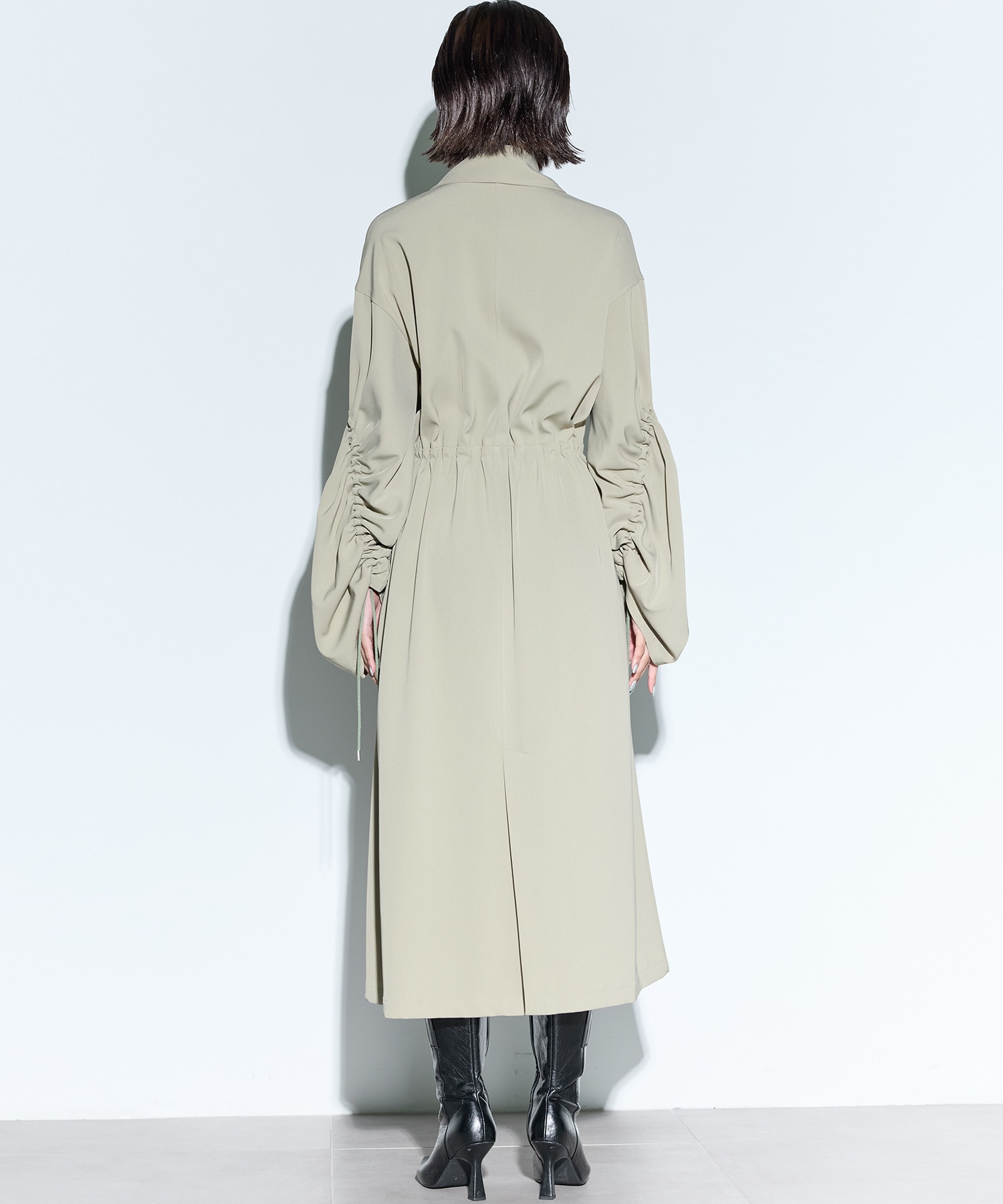 Gathered sleeve military coat MURRAL