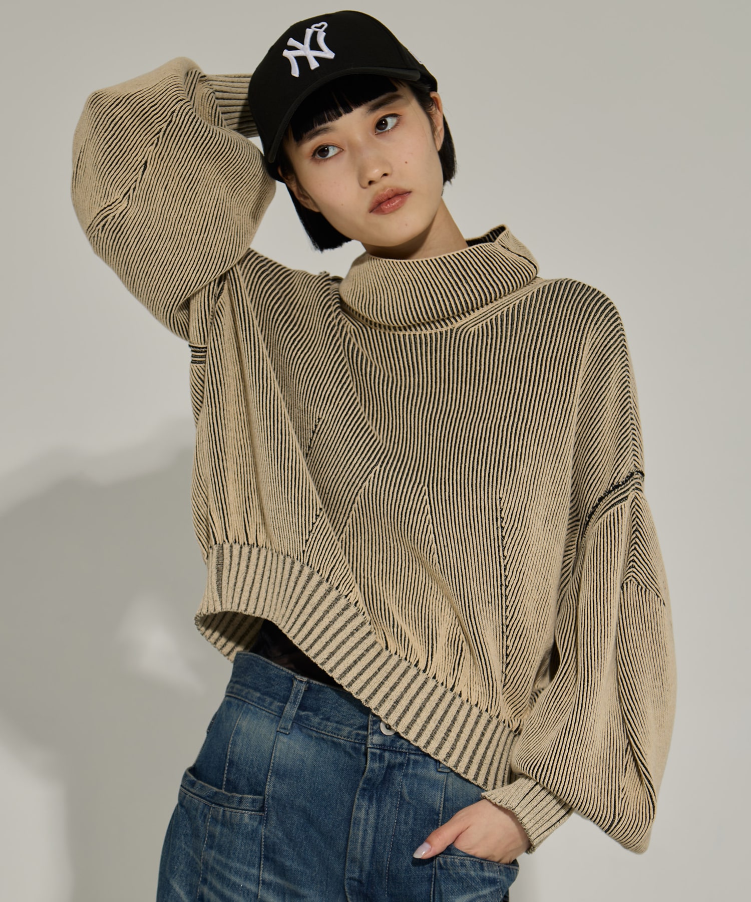 別注Dual face knit AKIKOAOKI