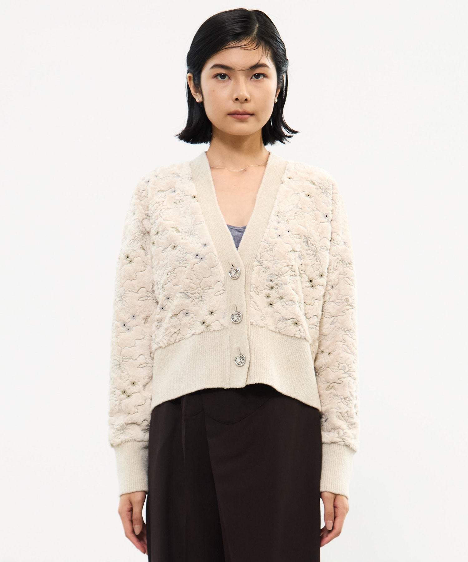 Camouflage embroidered knit cardigan MURRAL