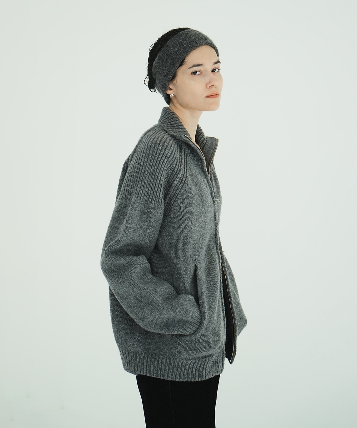 POCKET ZIP KNIT TOPS CLANE