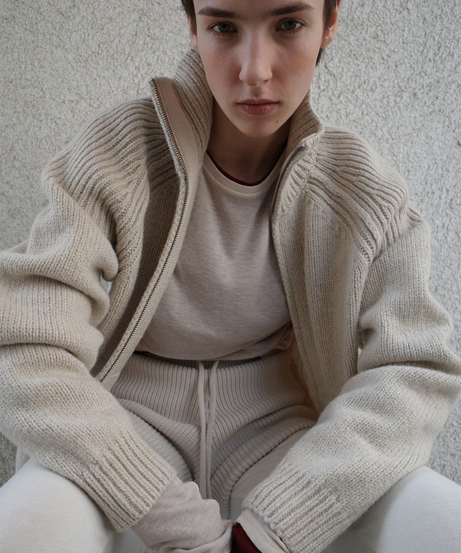 POCKET ZIP KNIT TOPS CLANE