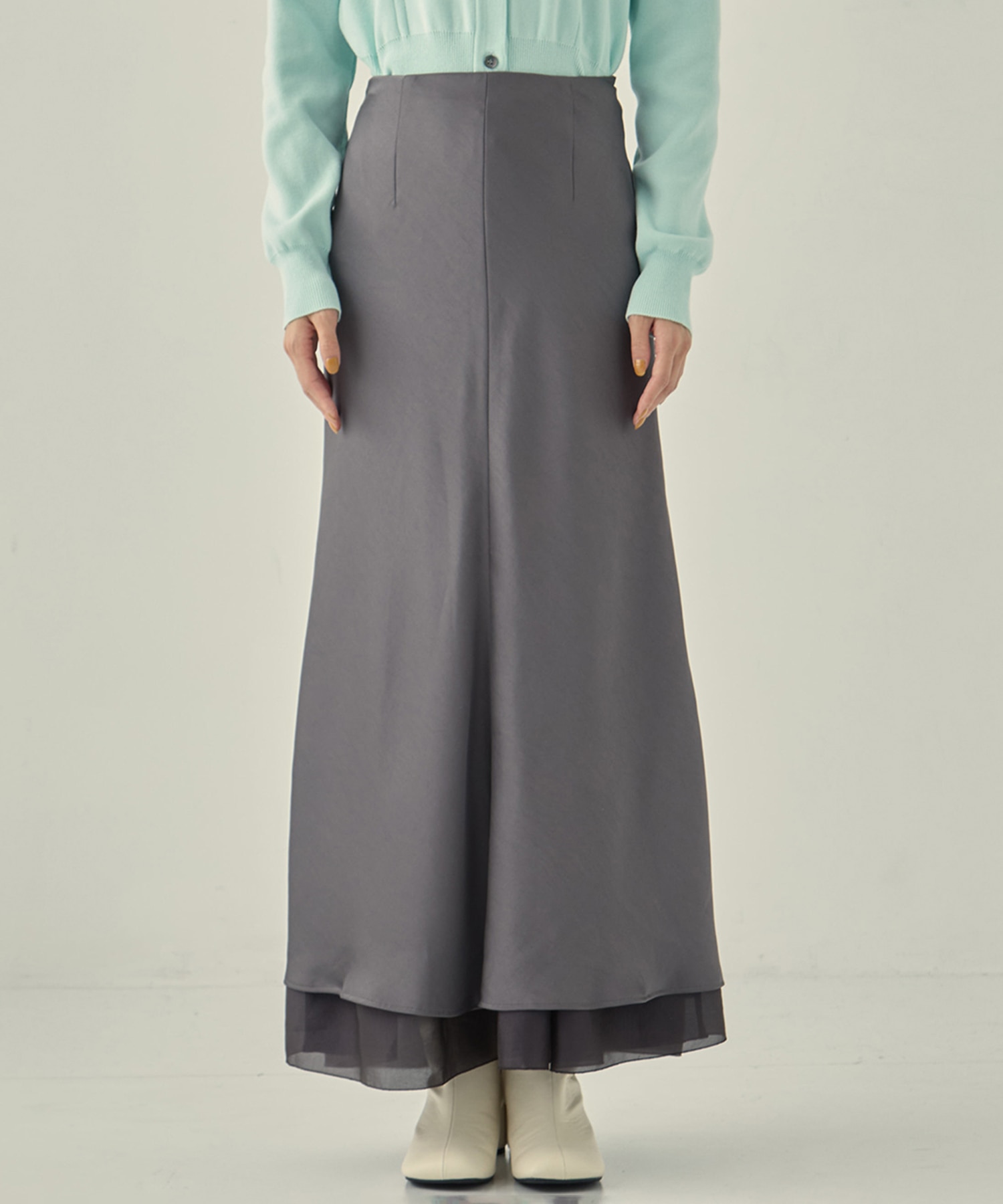 LAYERED SATIN MERMAID SKIRT STUDIOUS