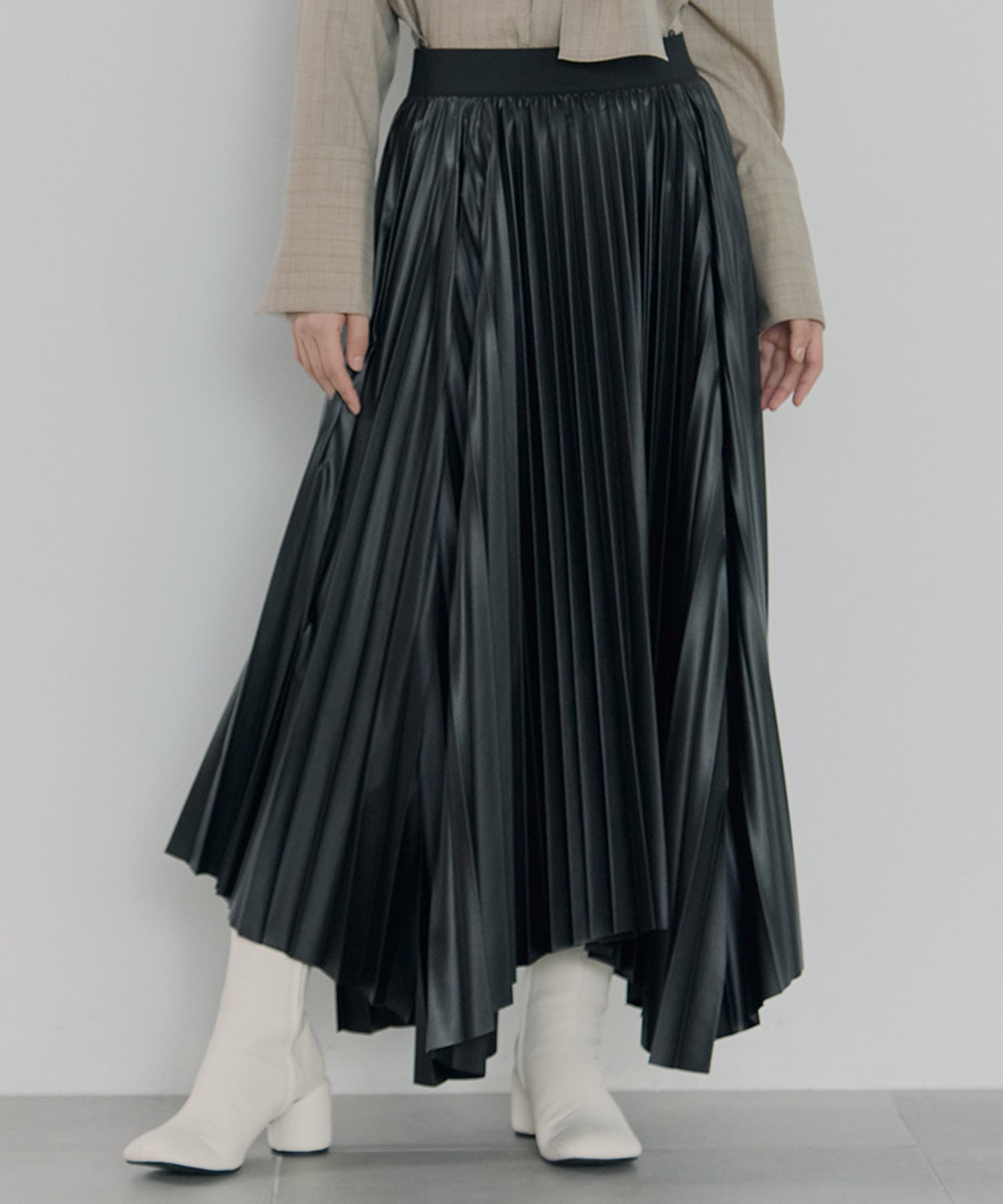 Faux Leather Pleated SK STUDIOUS