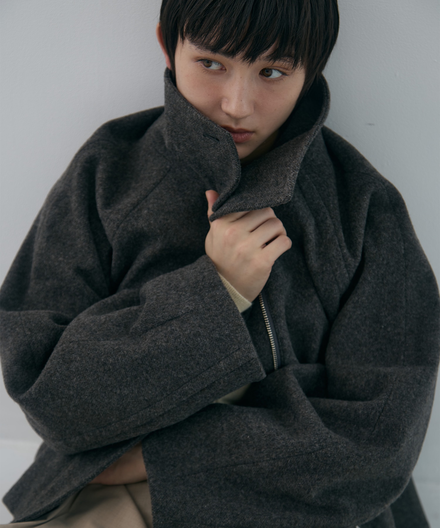 Stand Collar Wool Blouson(1 GREY): STUDIOUS: WOMENS｜ STUDIOUS