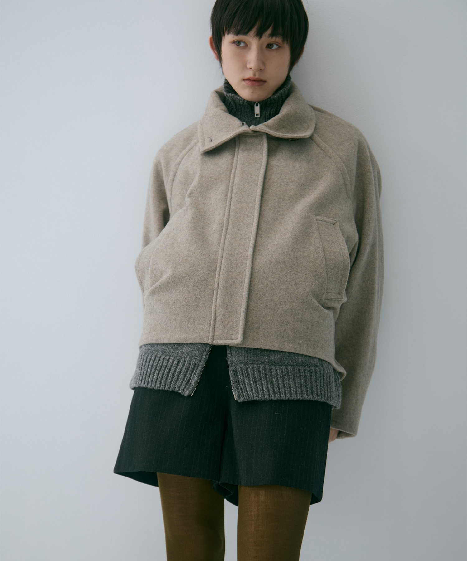 Stand Collar Wool Blouson STUDIOUS