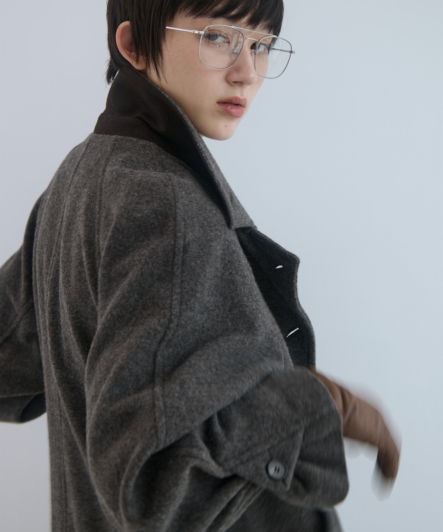 Stand Collar Wool Coat STUDIOUS