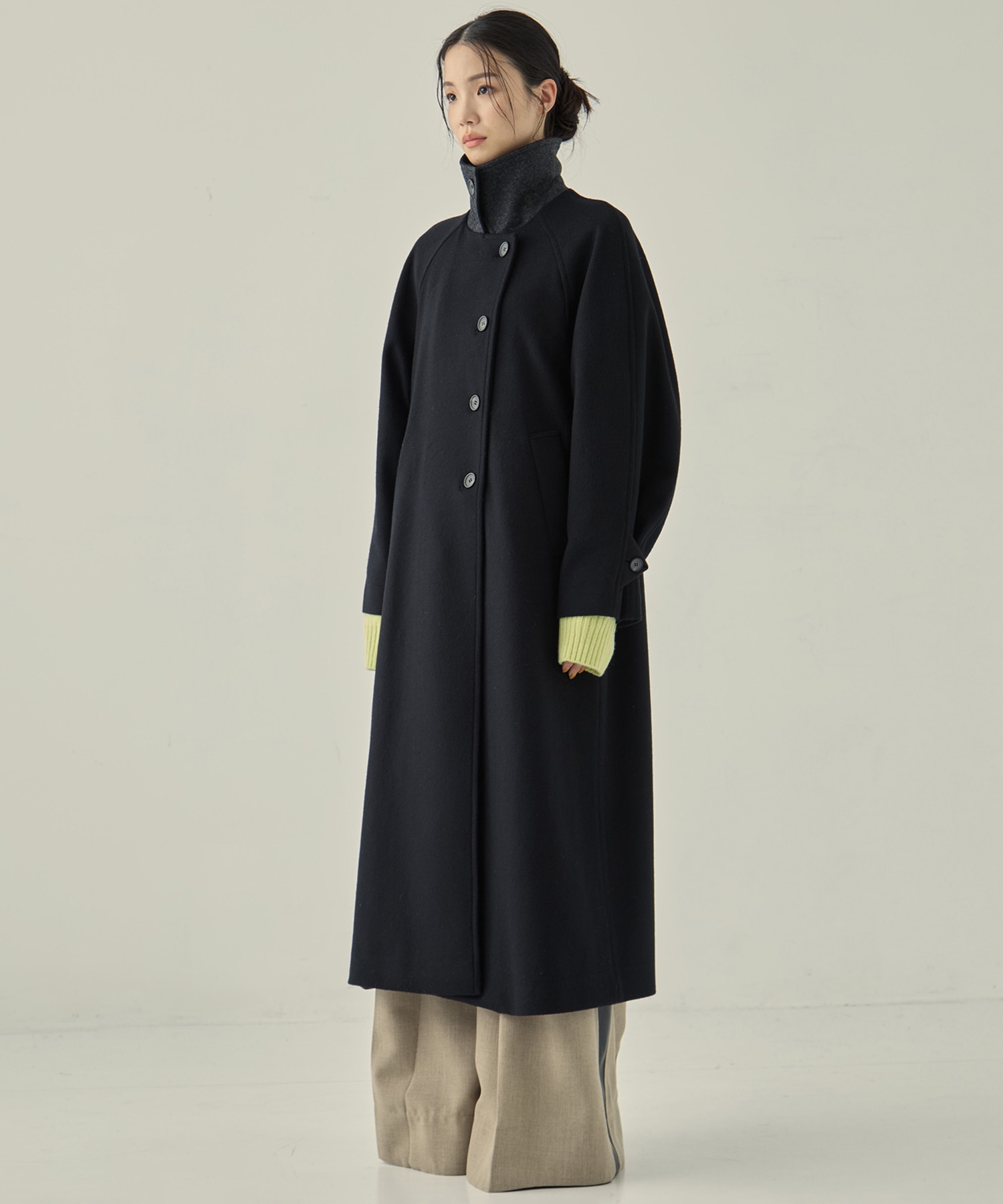 Stand Collar Wool Coat STUDIOUS