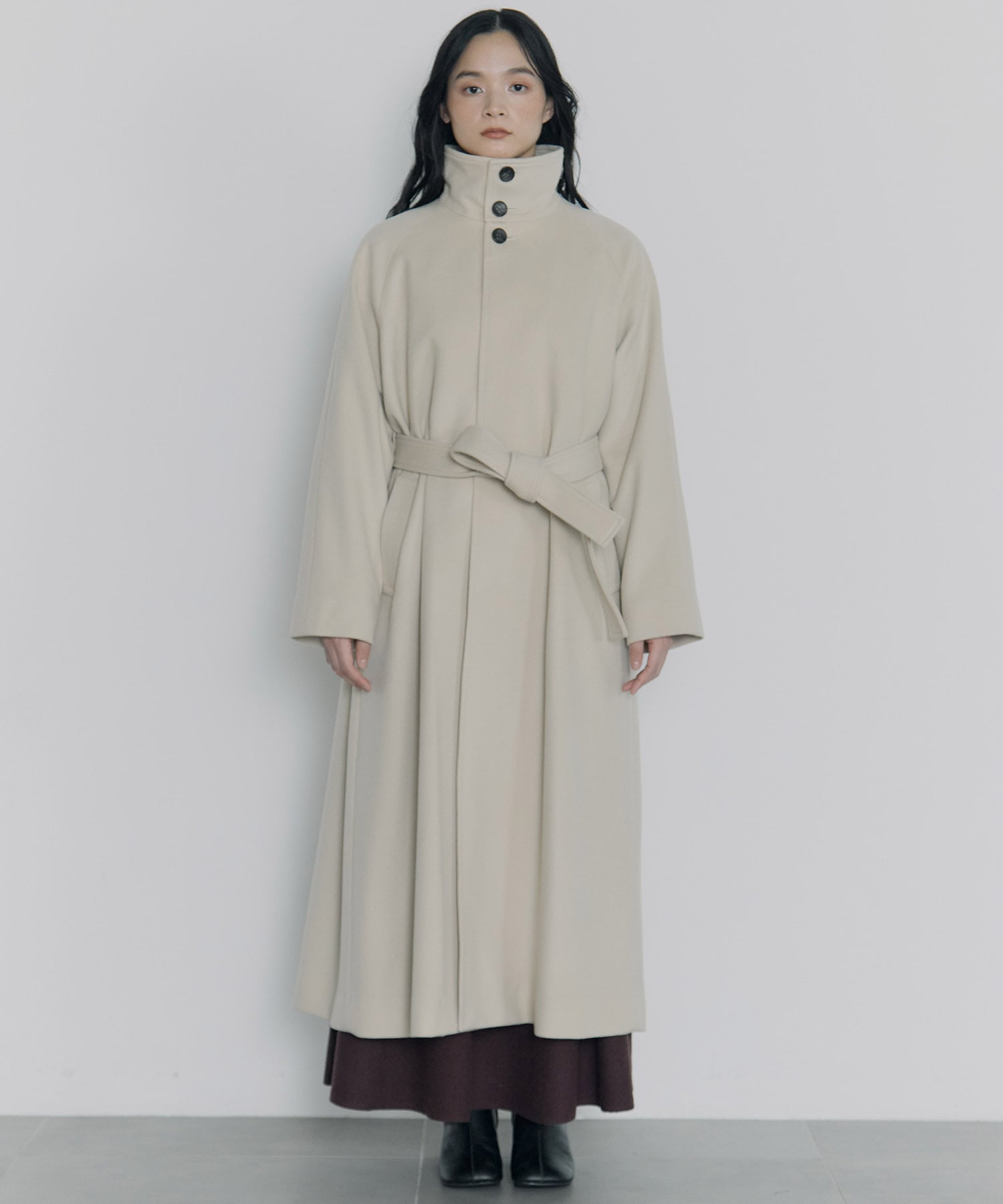 別注スタンドカラーロングコート Dessin de mode