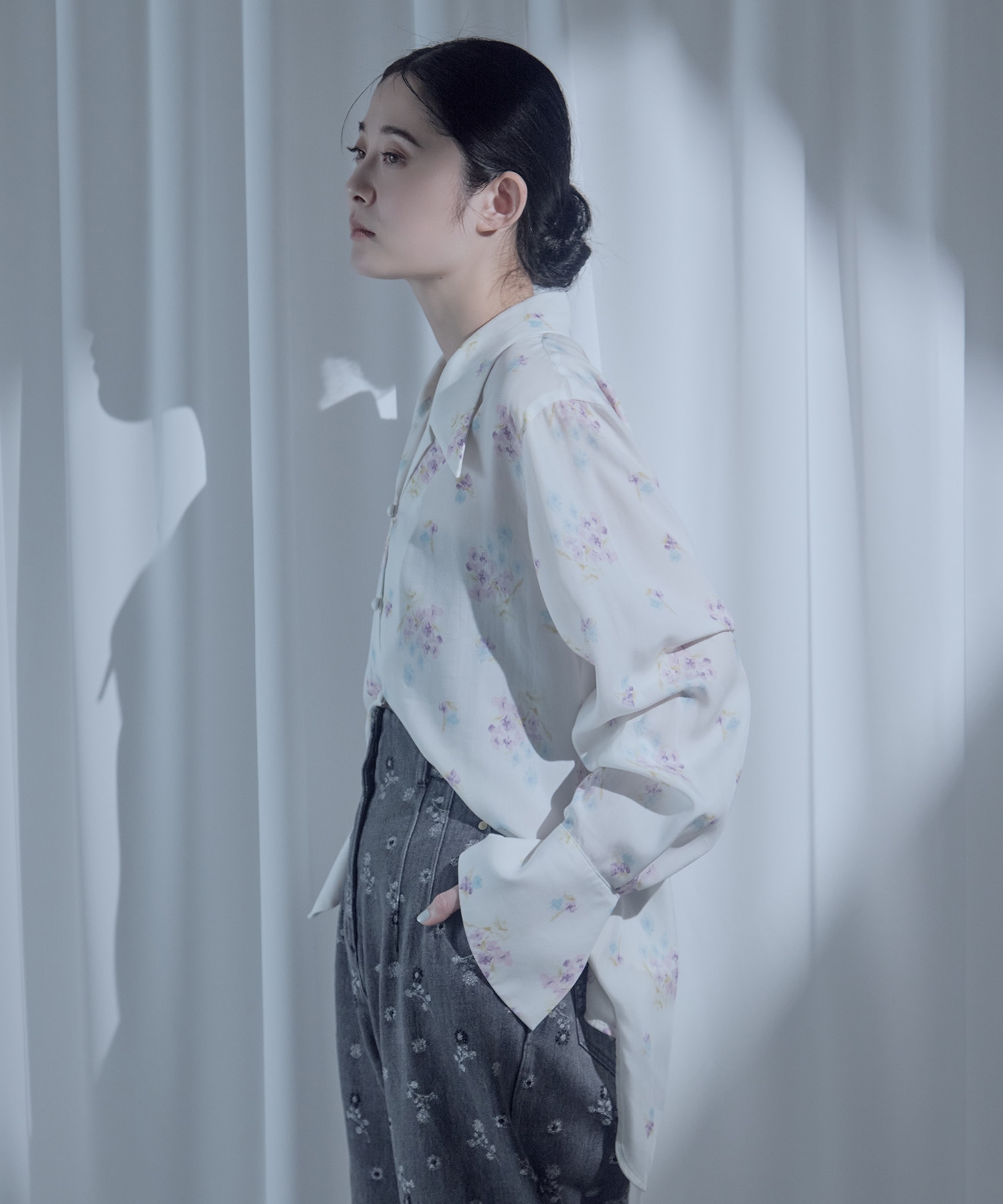 Floral Motif Printed Shirt Mame Kurogouchi