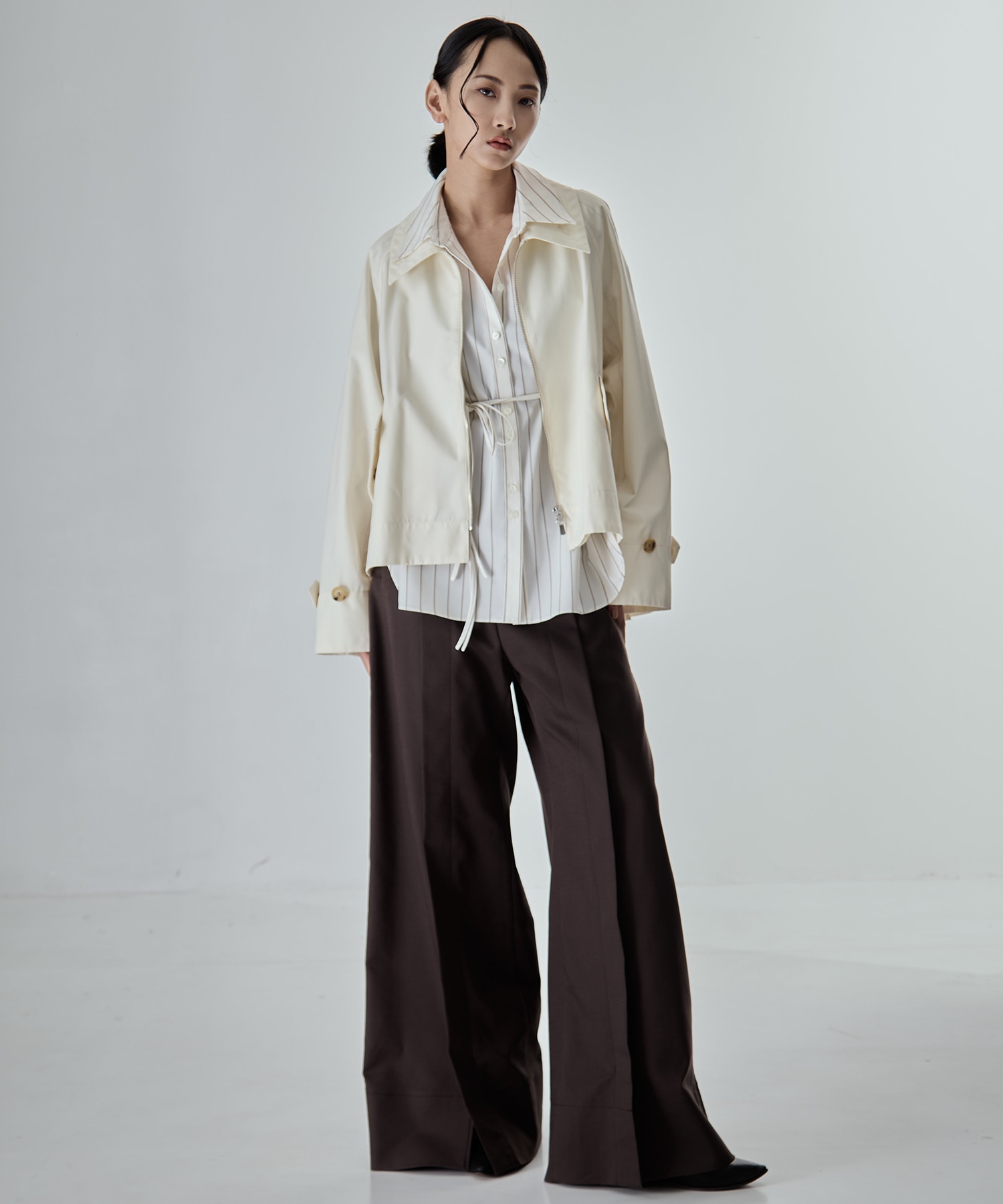 Wide Stripe 2way Shirt STUDIOUS