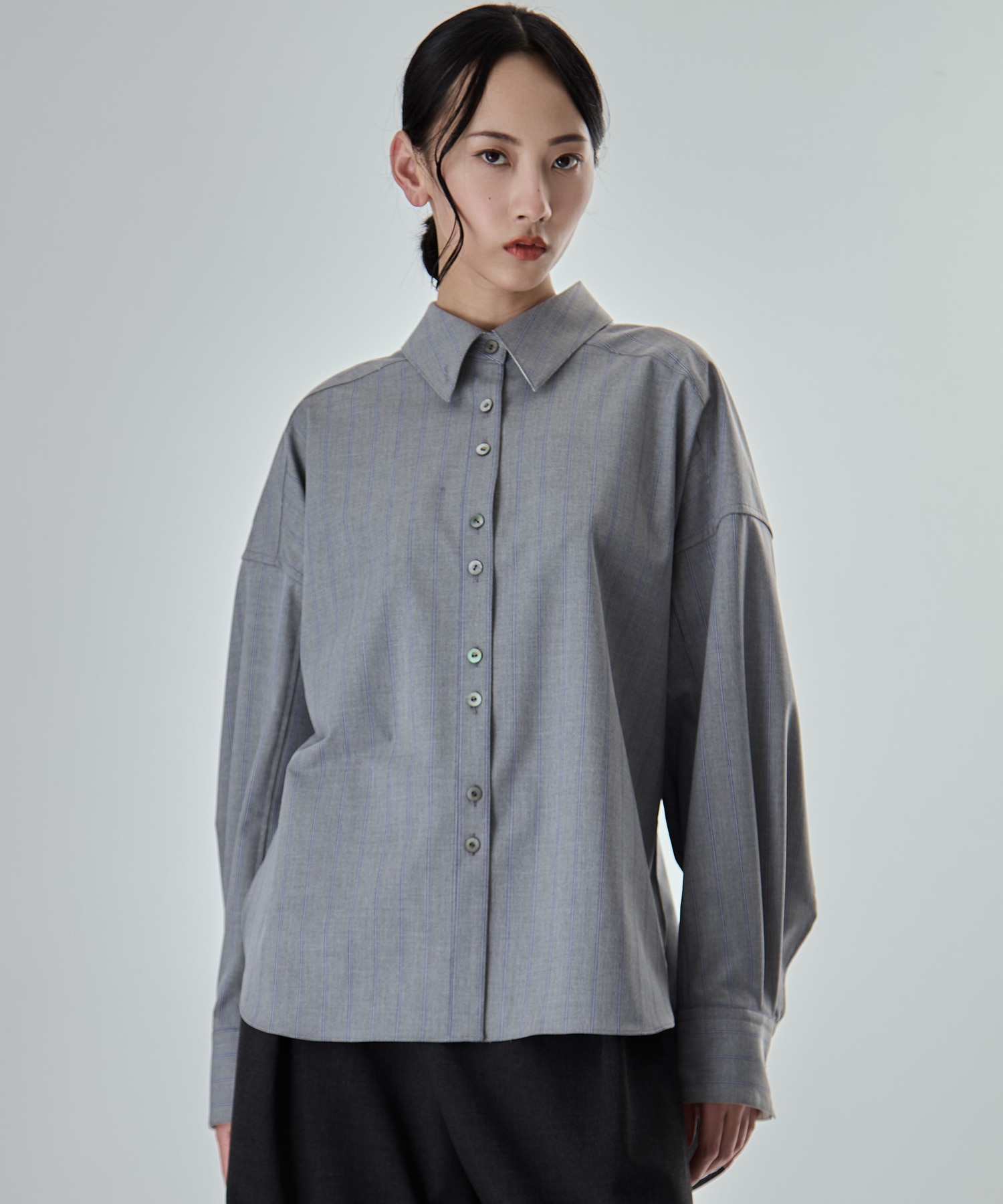 Wide Stripe 2way Shirt STUDIOUS