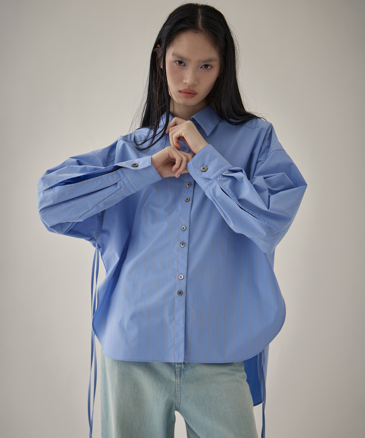 【新色】Wide Stripe 2way Shirt STUDIOUS