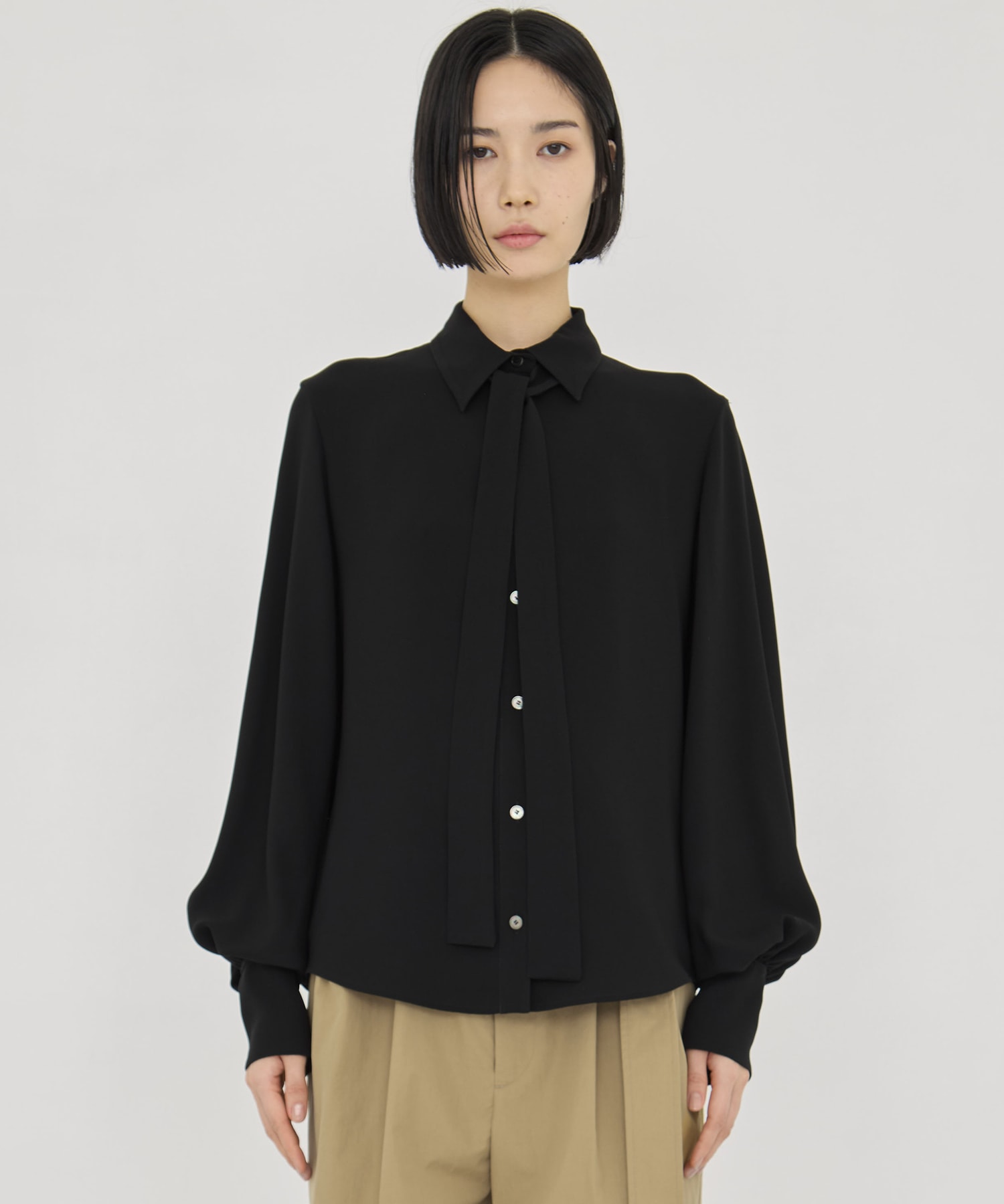 BLACK FORMAL BOWTIE SHIRT CINOH