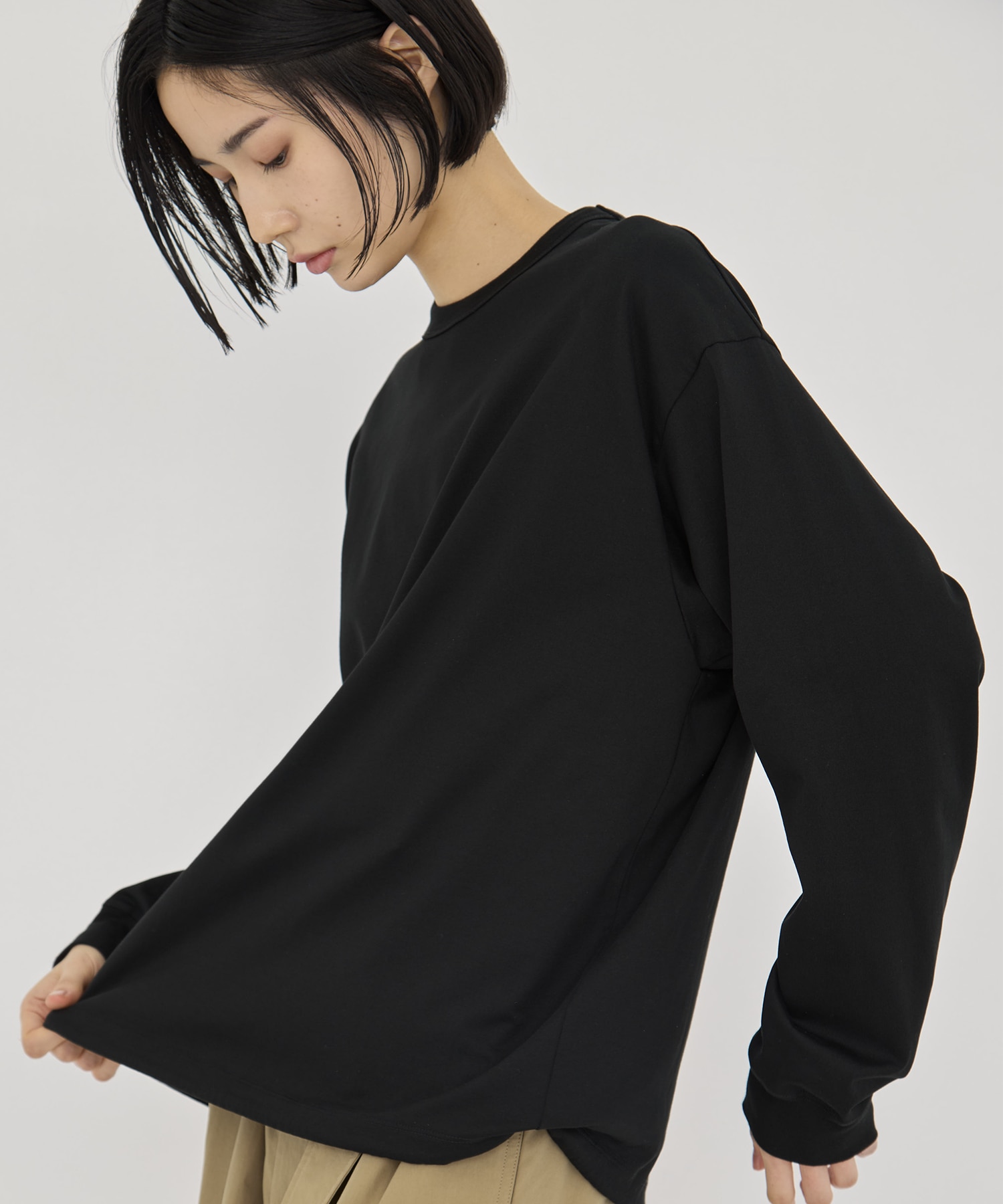 DRAWSTRING LONG TEE CINOH