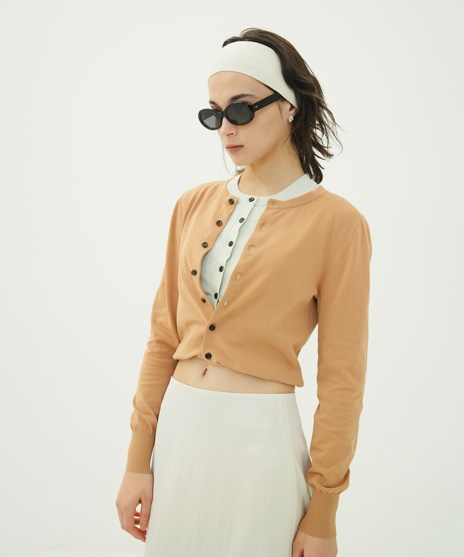 W LAYERED KNIT CARDIGAN CLANE