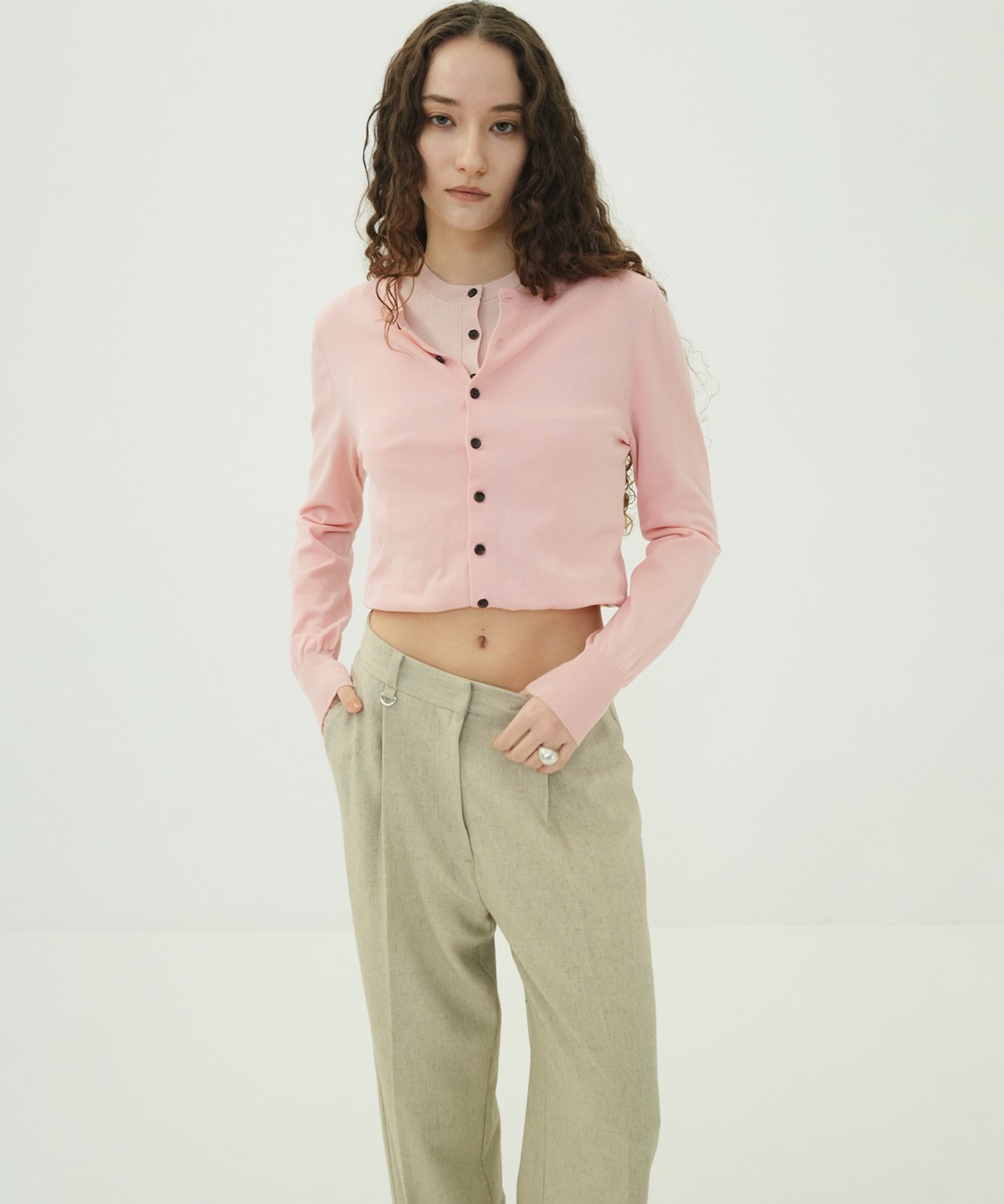 W LAYERED KNIT CARDIGAN CLANE