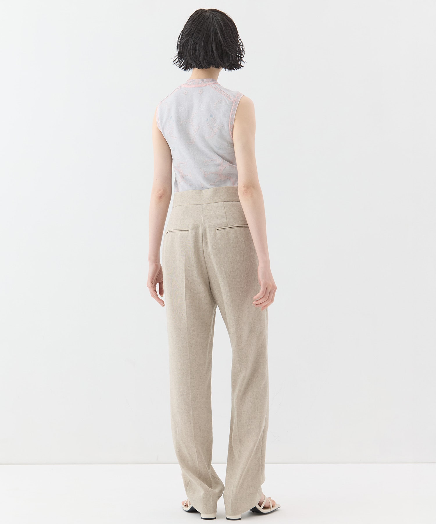 Triacetate Polyester Tapered Trousers Mame Kurogouchi