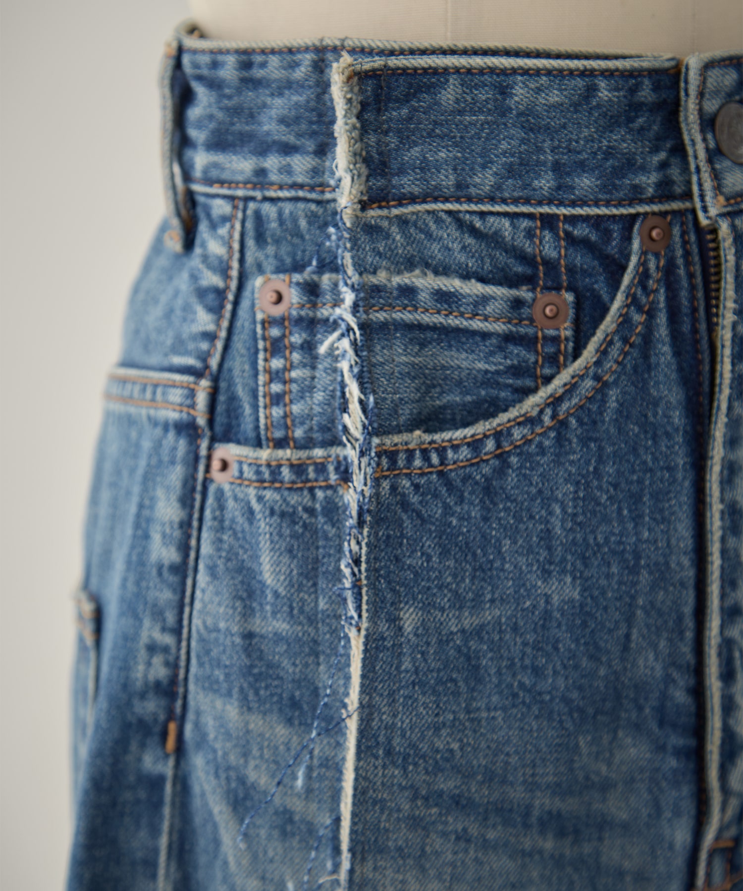 DENIM PANTS COMBINED SKIRT Maison MIHARA YASUHIRO