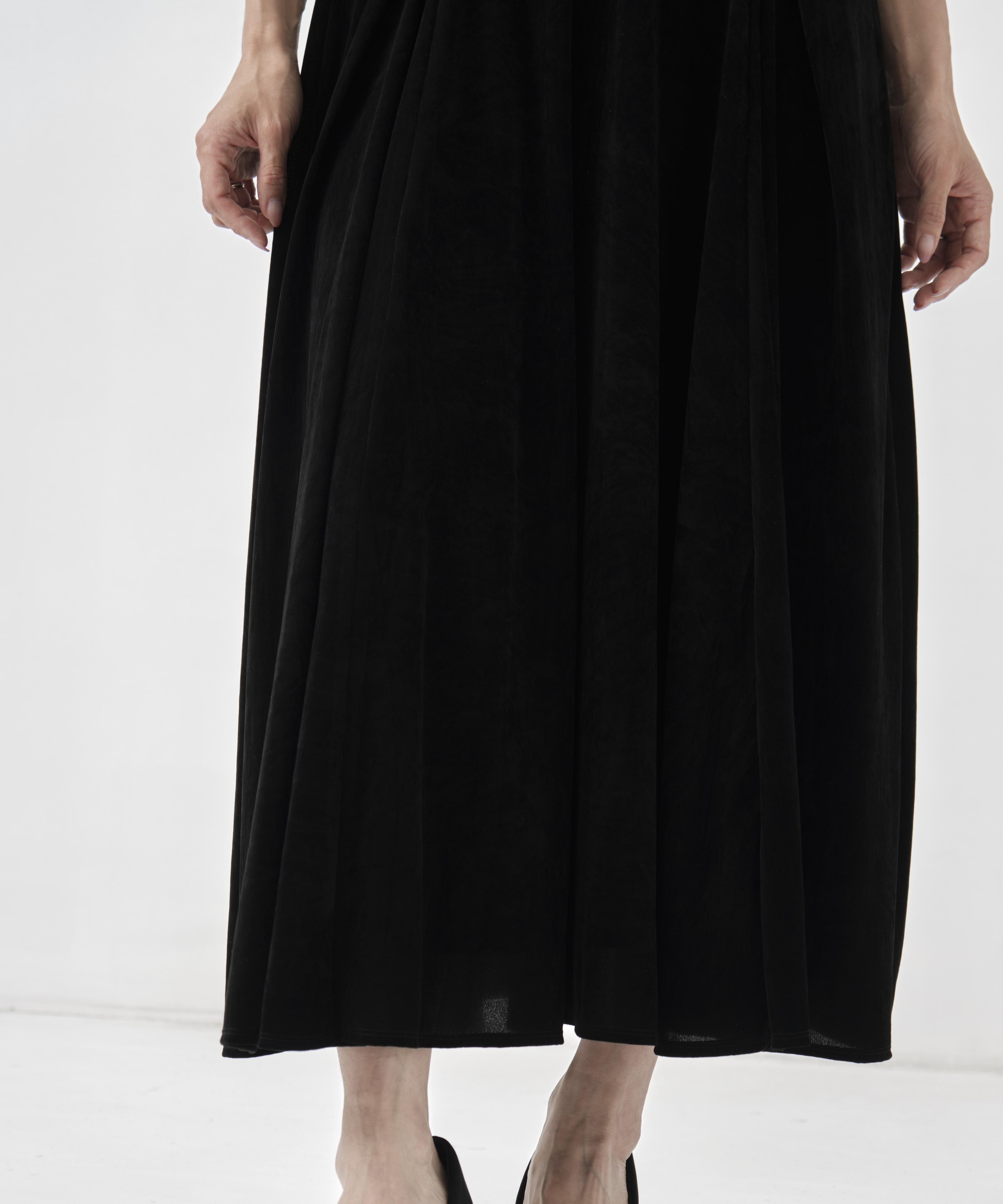 VELVET TULLE GATHERED DRESS FETICO