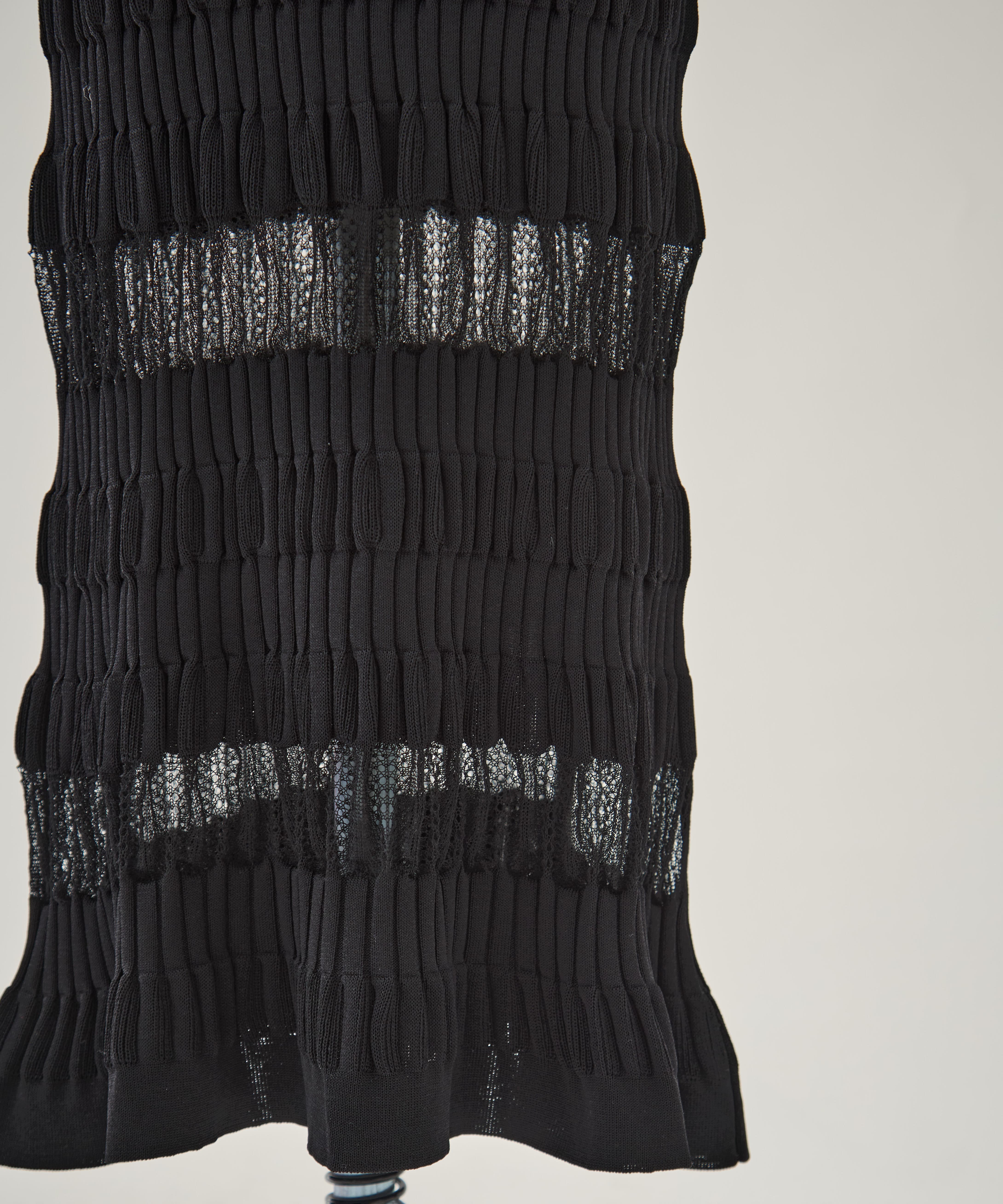 SHEER STRIPE KNIT LONG DRESS FETICO