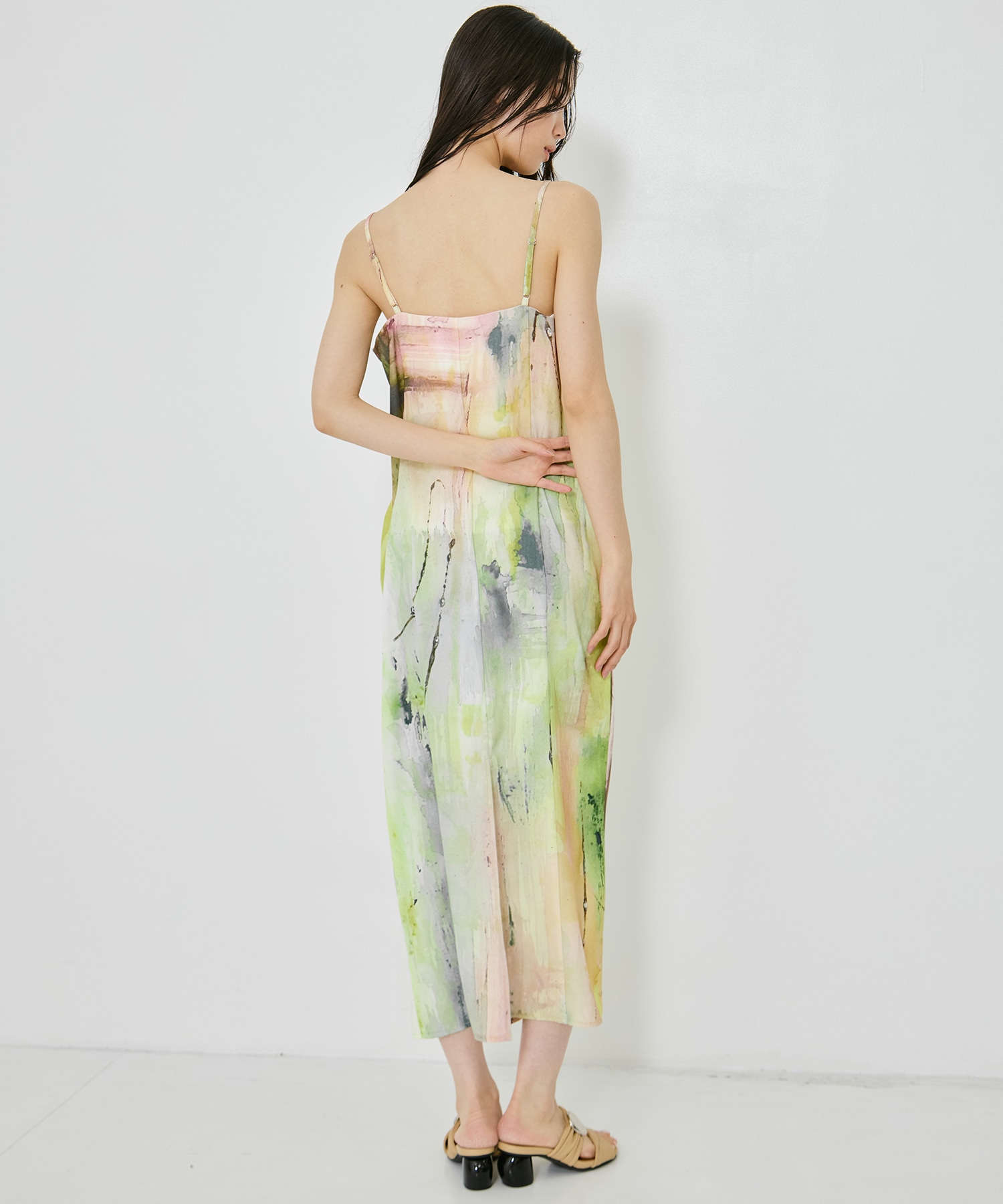 PAINTED TEXTURE ART LAYERED DRESS AMERI