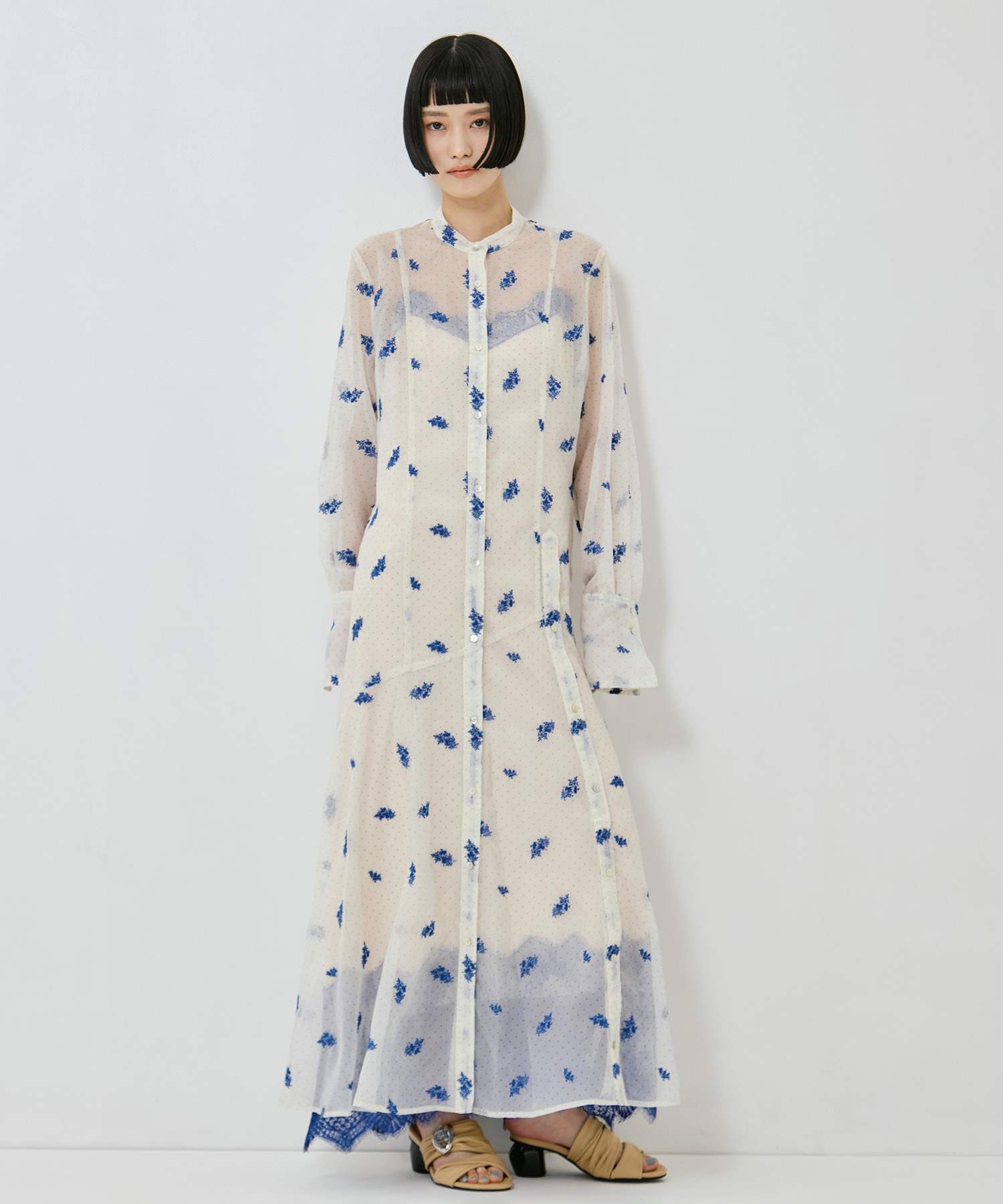 DOT FLOWER VEIL DRESS AMERI