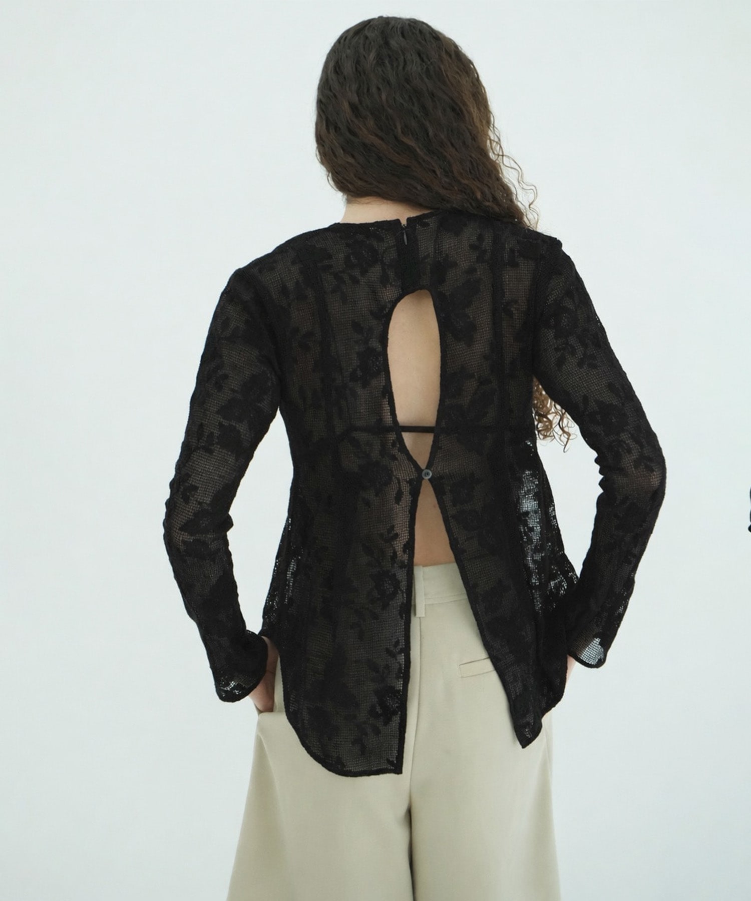 BACK DESIGN FLOWER LACE TOPS CLANE