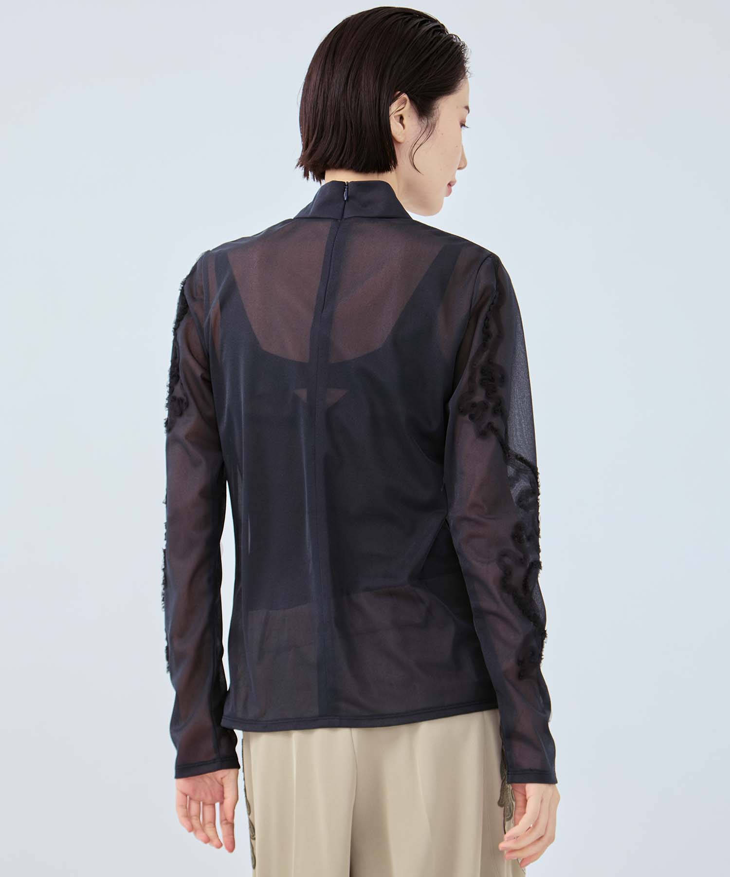 別注Moon road embroidered sheer top MURRAL