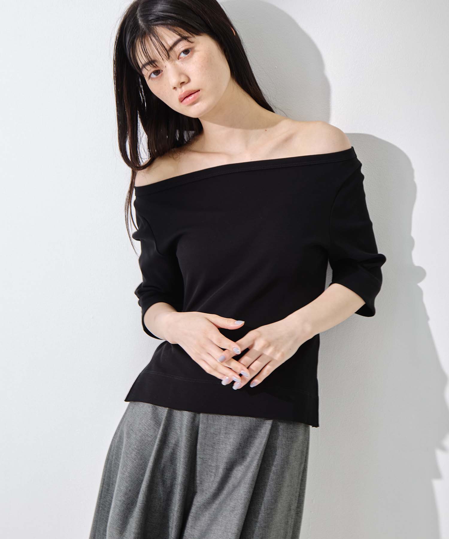 Luxury Cotton Boat Neck Tee 