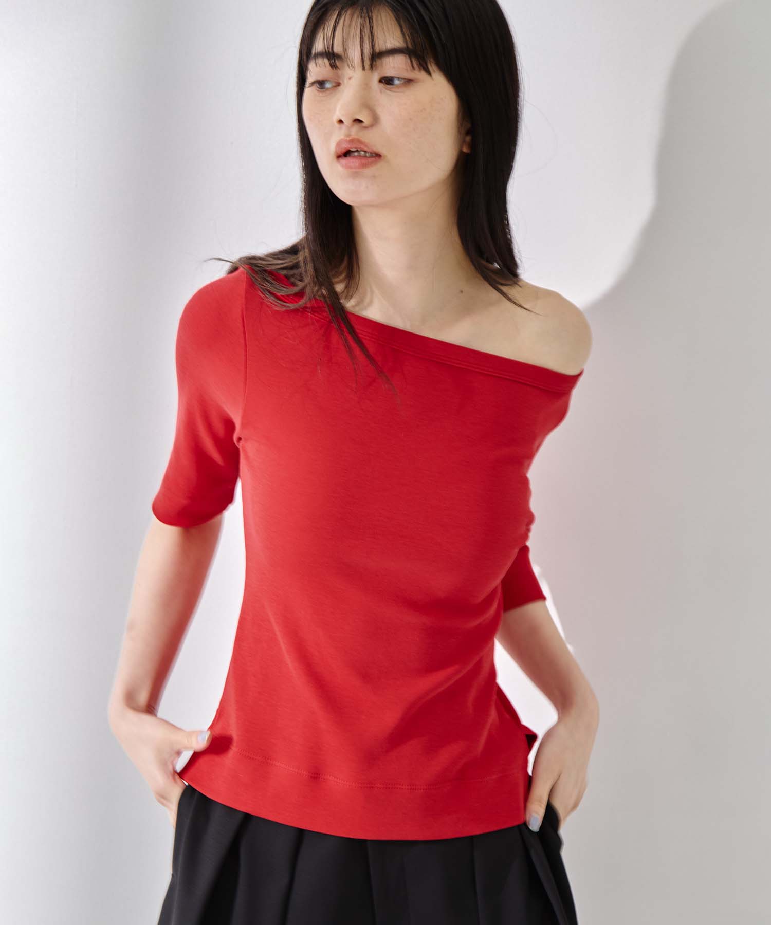 Luxury Cotton Boat Neck Tee 