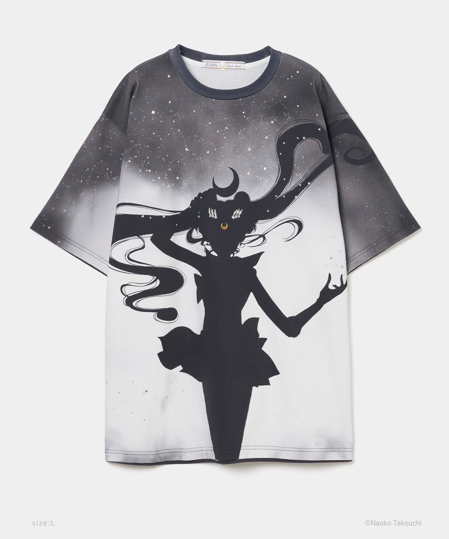 Sailor Moon silhouette bijou T-shirt　L tanakadaisuke