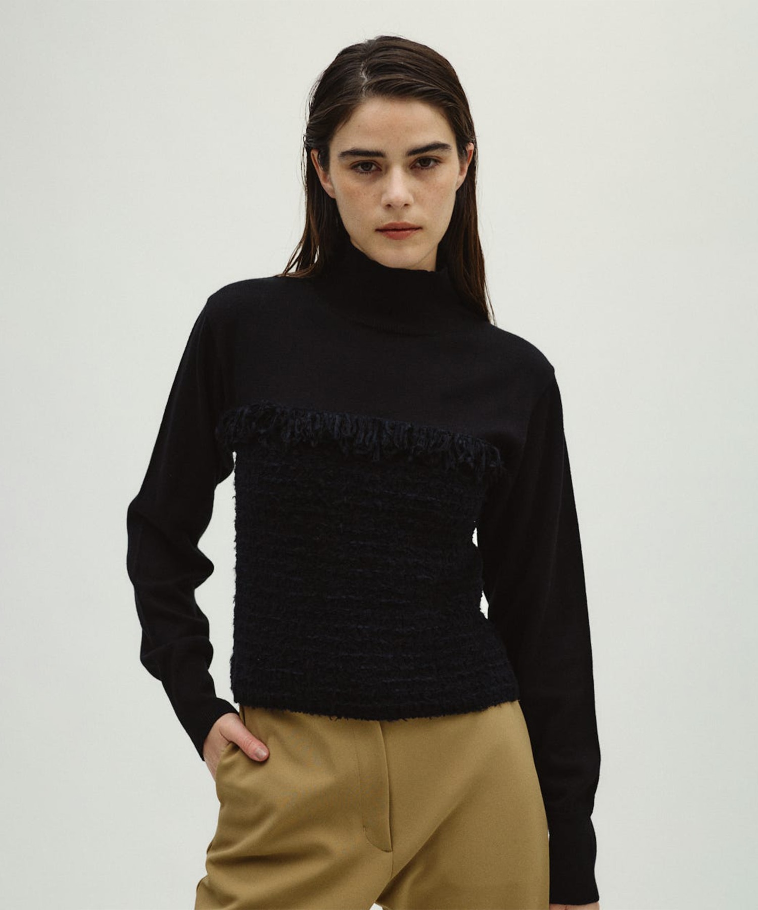 Tweed docking knit tops RIM.ARK