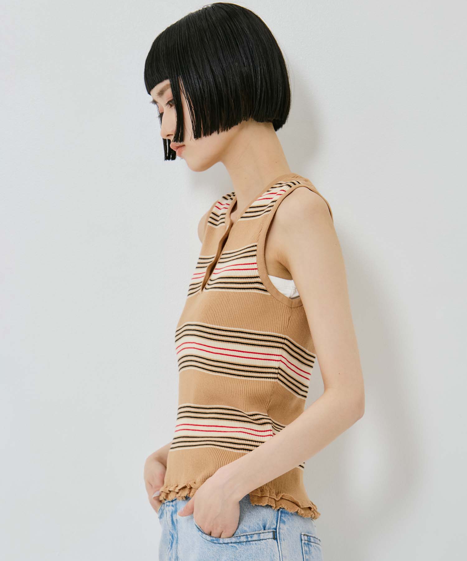 AKES-012K【ボーダーニットトップス】 AKANE UTSUNOMIYA