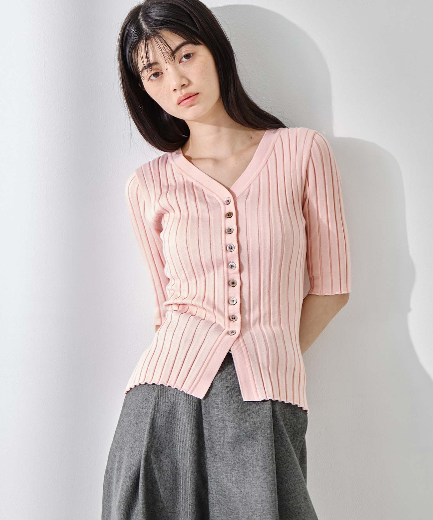 Silk Viscose Wide Rib Cardigan STUDIOUS