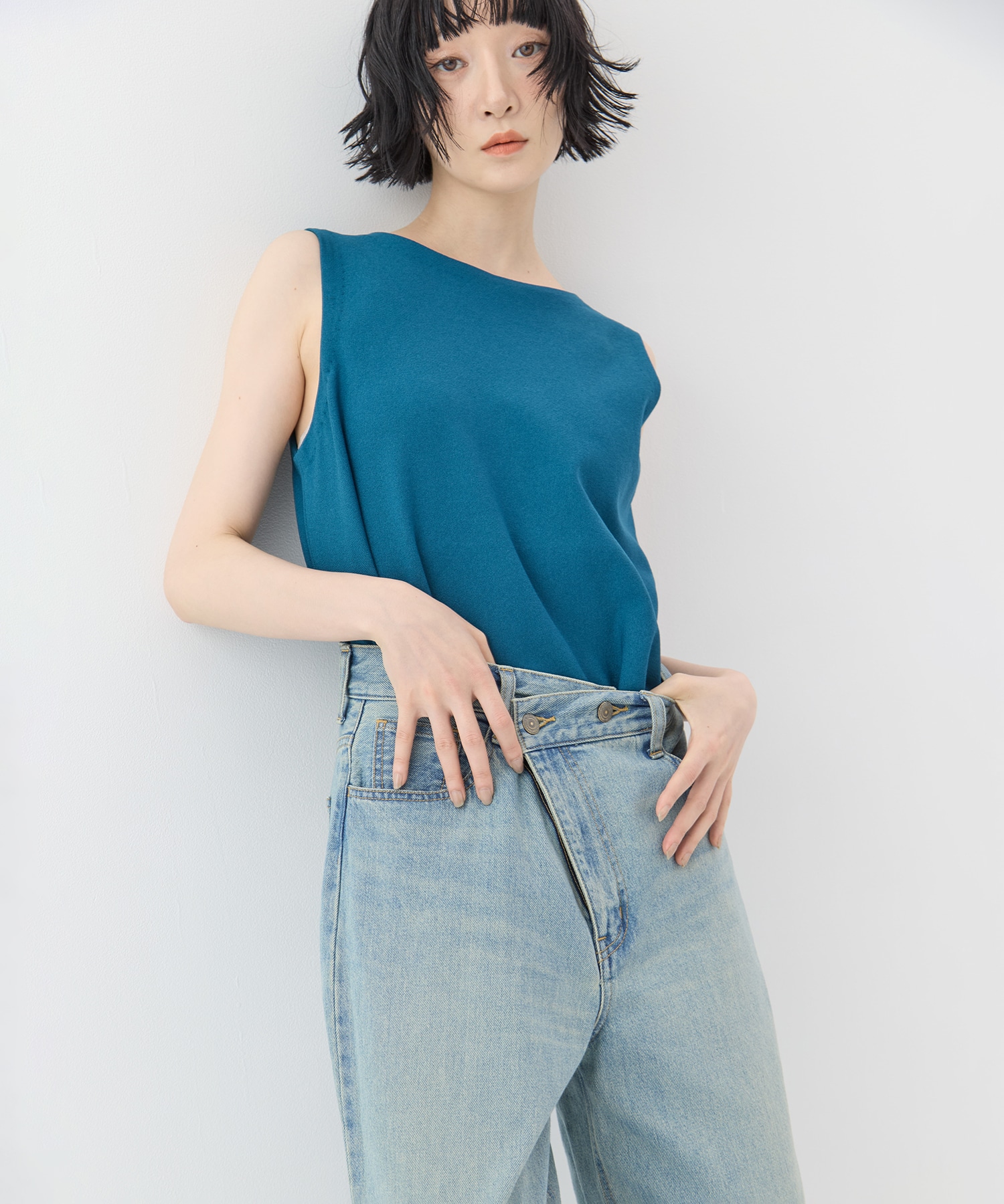 DOUBLE WAIST DENIM PANTS STUDIOUS