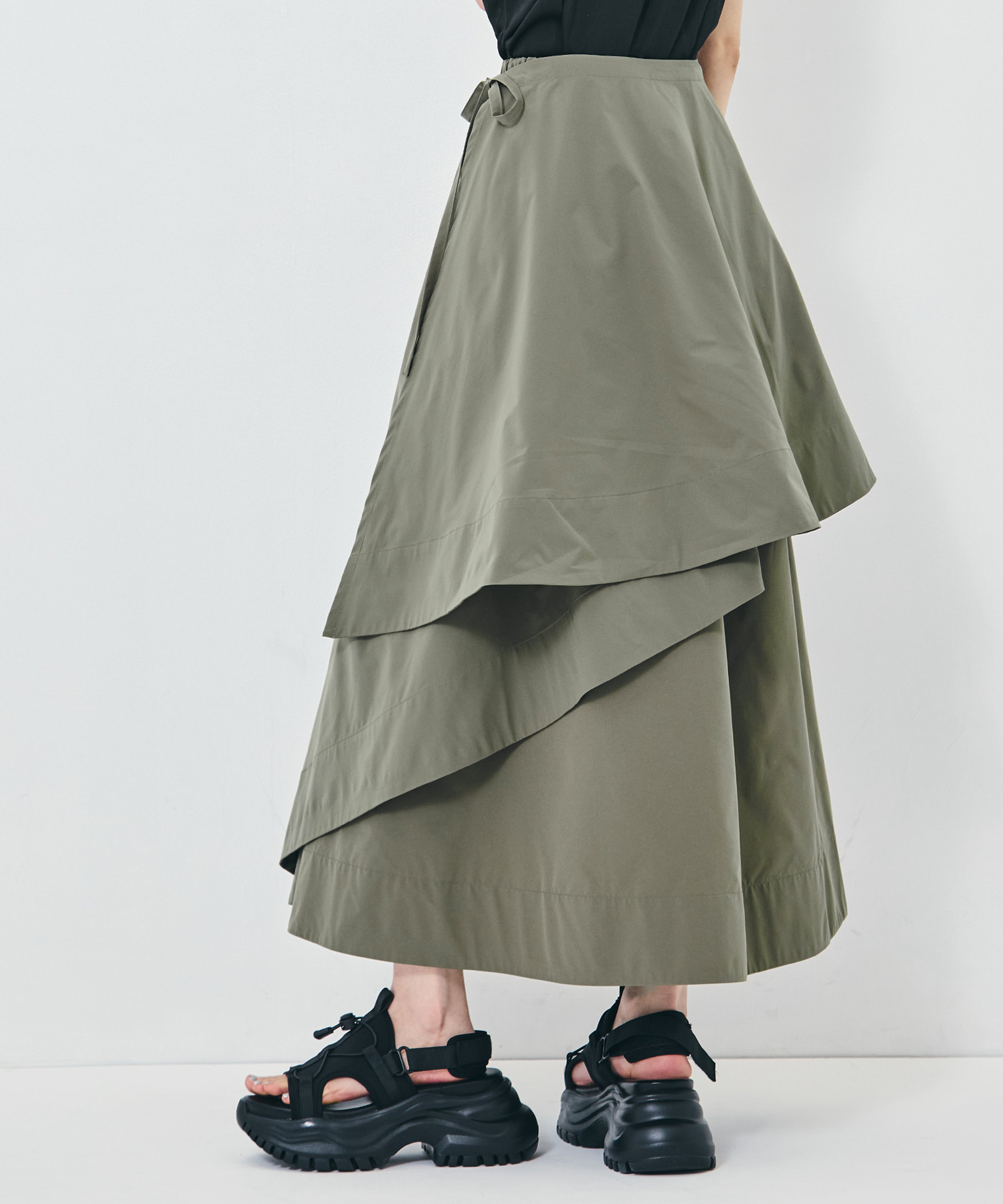 Asymmetry Wrap Layer Skirt STUDIOUS