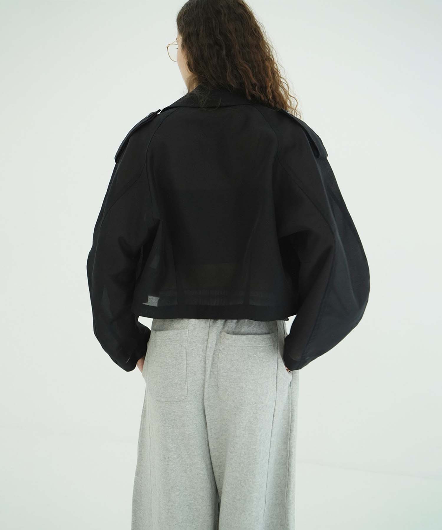 SHEER SHORT TRENCH JACKET CLANE