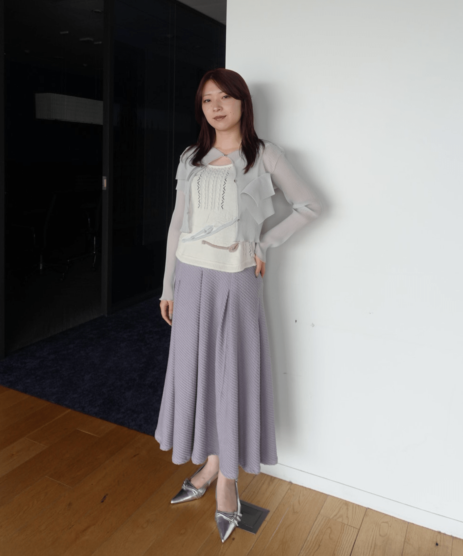 3D Floral Motif Sleeveless Knit Top Mame Kurogouchi
