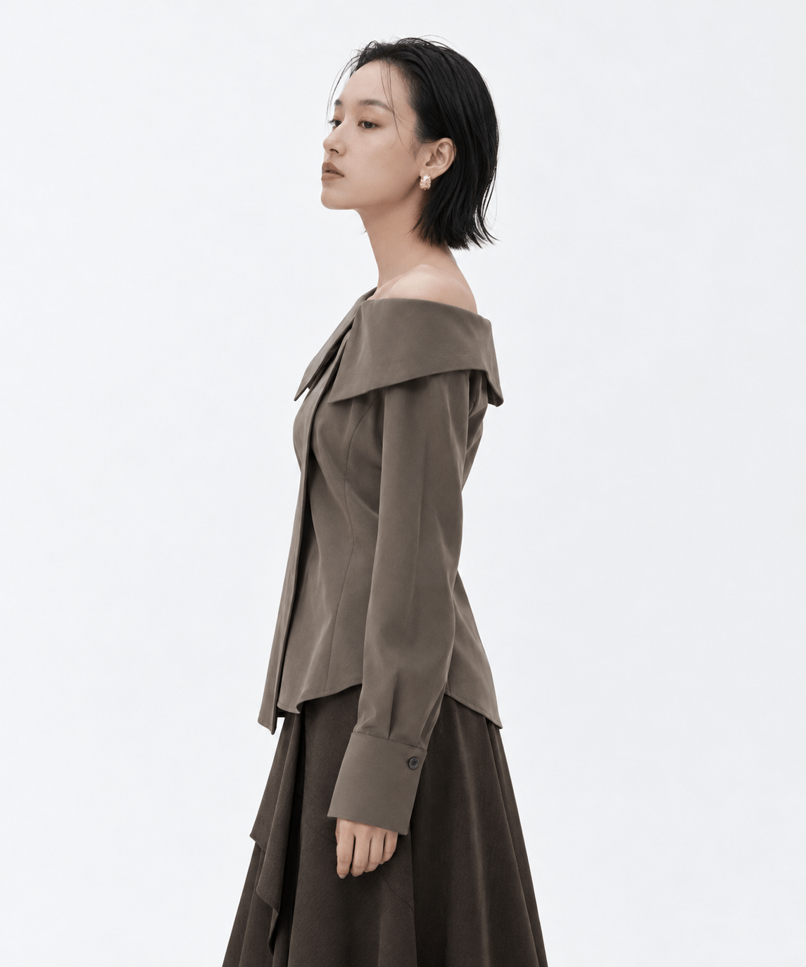 Fibril Scarf-Neck Blouse STUDIOUS