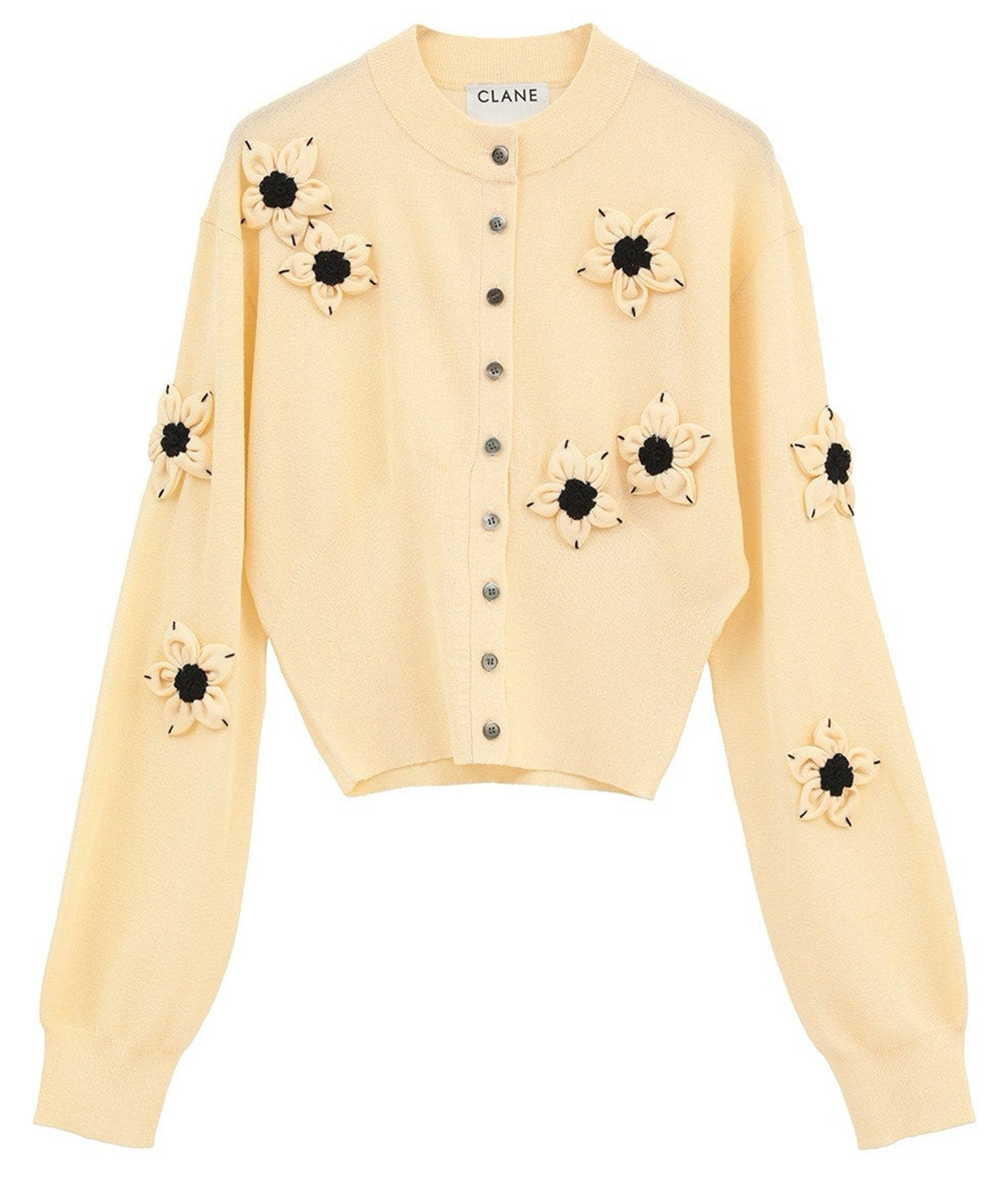 FLOWER MOTIF KNIT CARDIGAN CLANE