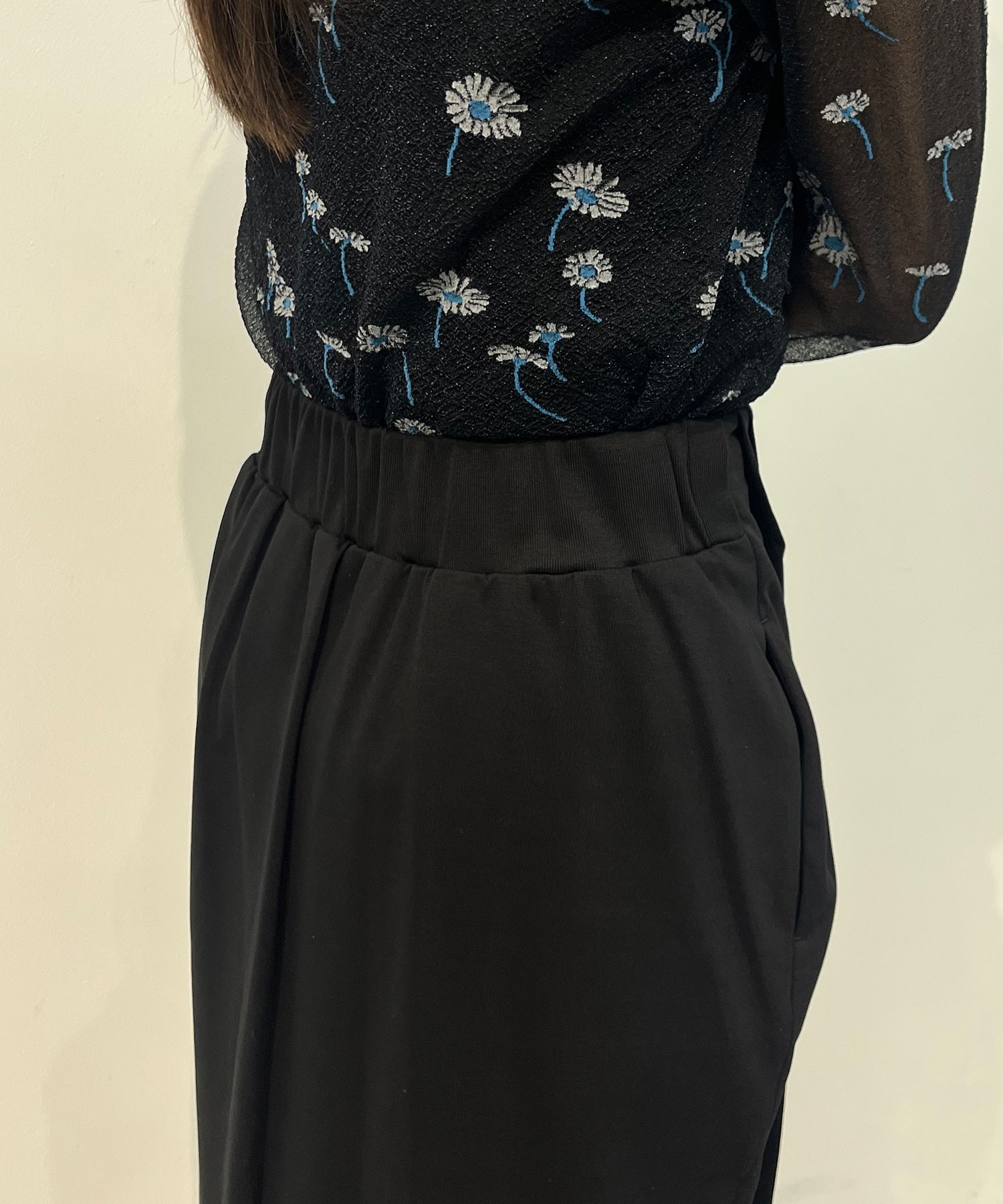 Cotton Jersey Asymmetric Skirt Mame Kurogouchi