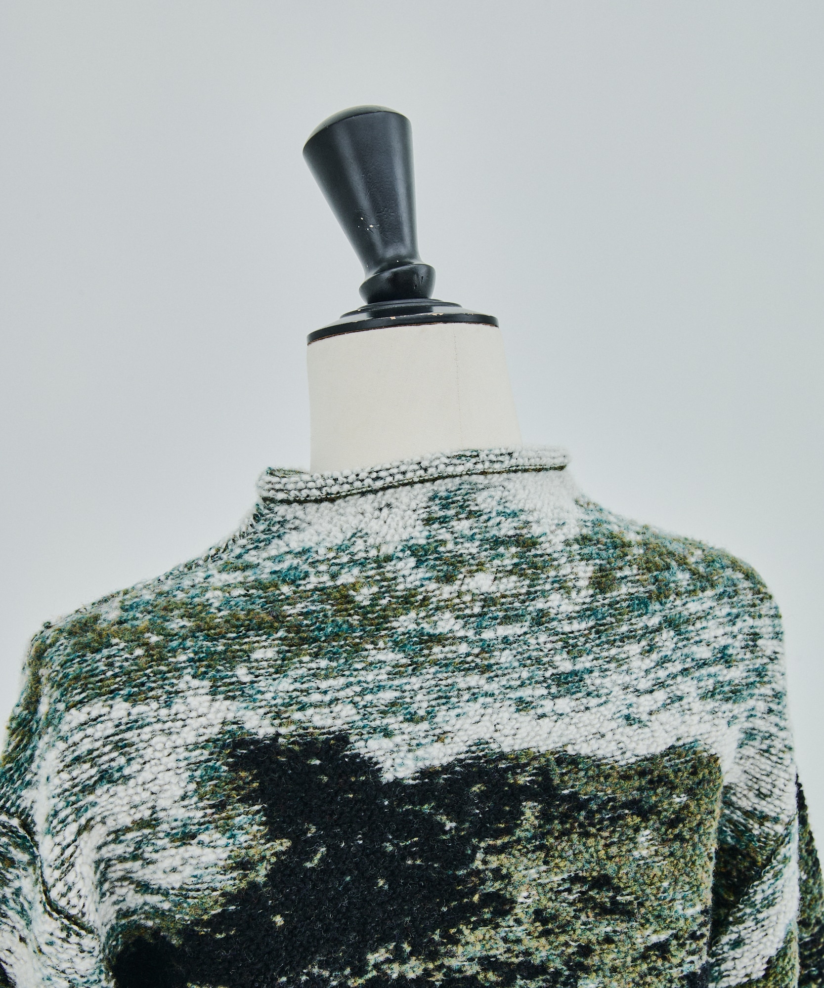 Pile Jacquard Half Zip Knit Top Mame Kurogouchi